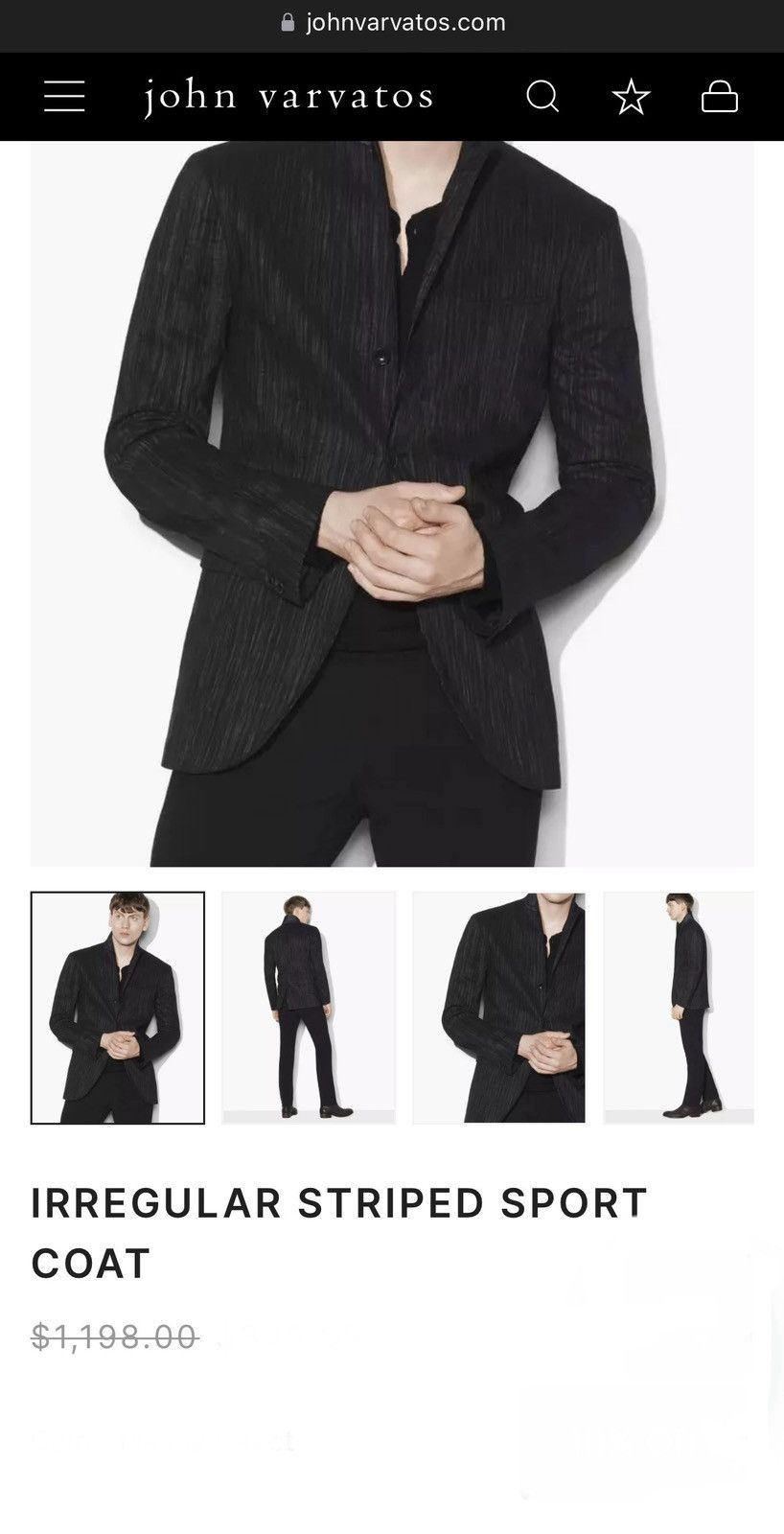 John Varvatos Irregular striped jacket. Size EU50 USA 40 Size US M / EU 48-50 / 2 - 5 Thumbnail