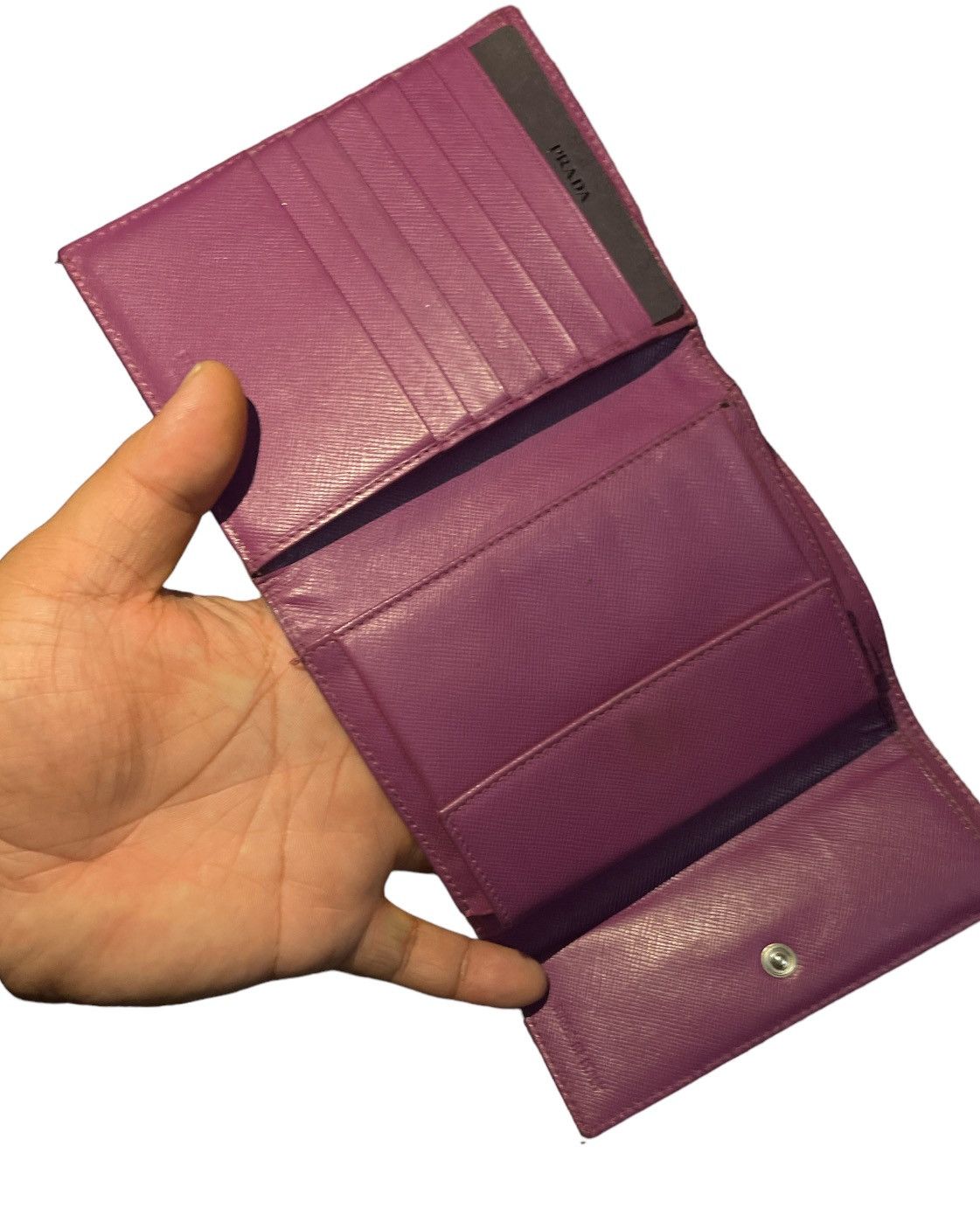 PRADA TESSUTO PORTAFOGLIO PURSE WALLET PURPLE MADE IN ITALY