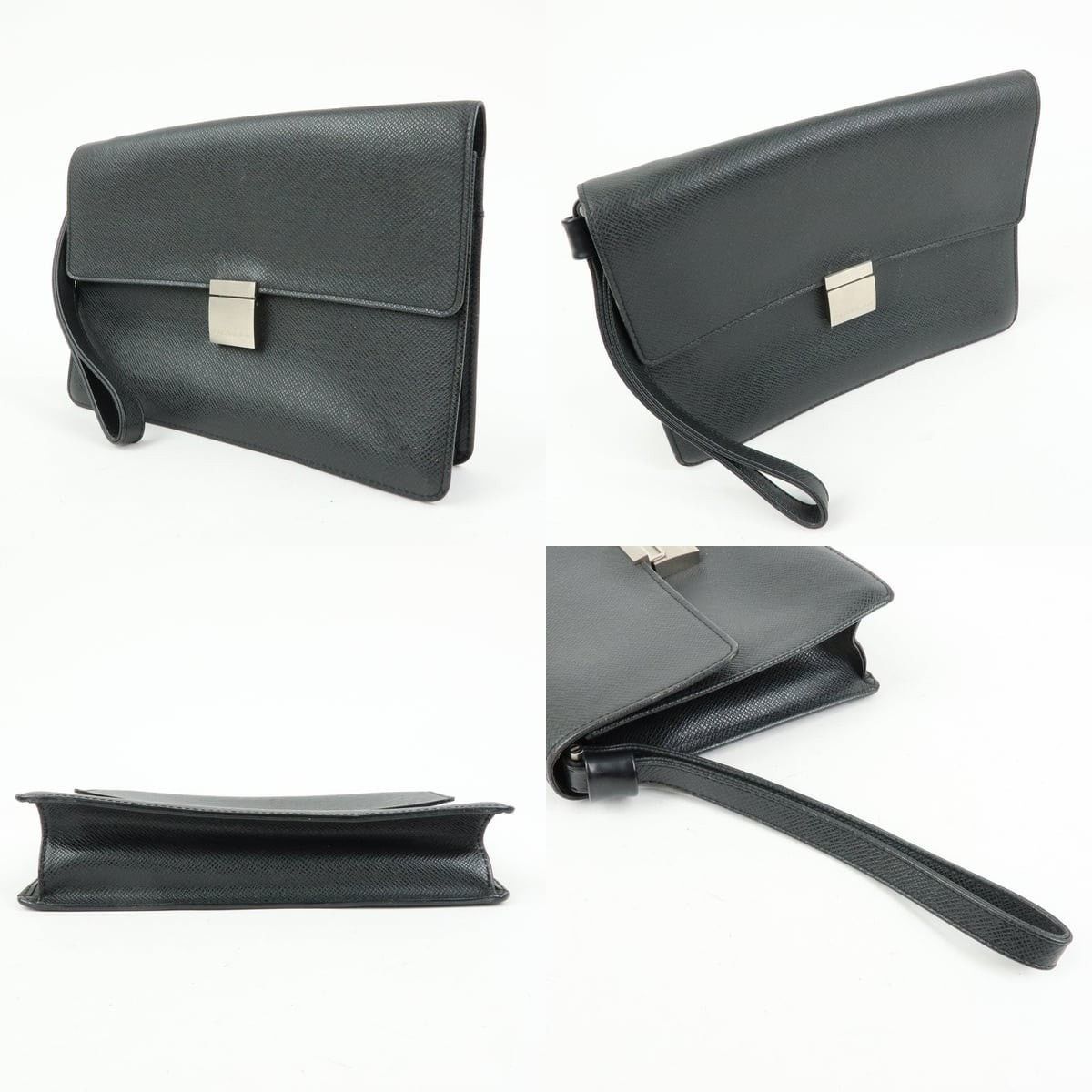Louis Vuitton Louis Vuitton Taiga Leather Selenga Clutch Black Size ONE SIZE - 3 Thumbnail