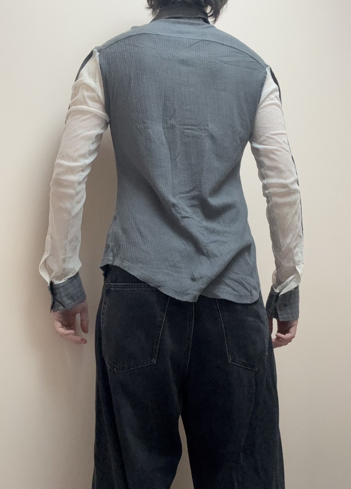 Vivienne Westwood Archive Vivienne Westwood Asymmetrical Mesh Sleeve Shirt Man Size US L / EU 52-54 / 3 - 12 Thumbnail