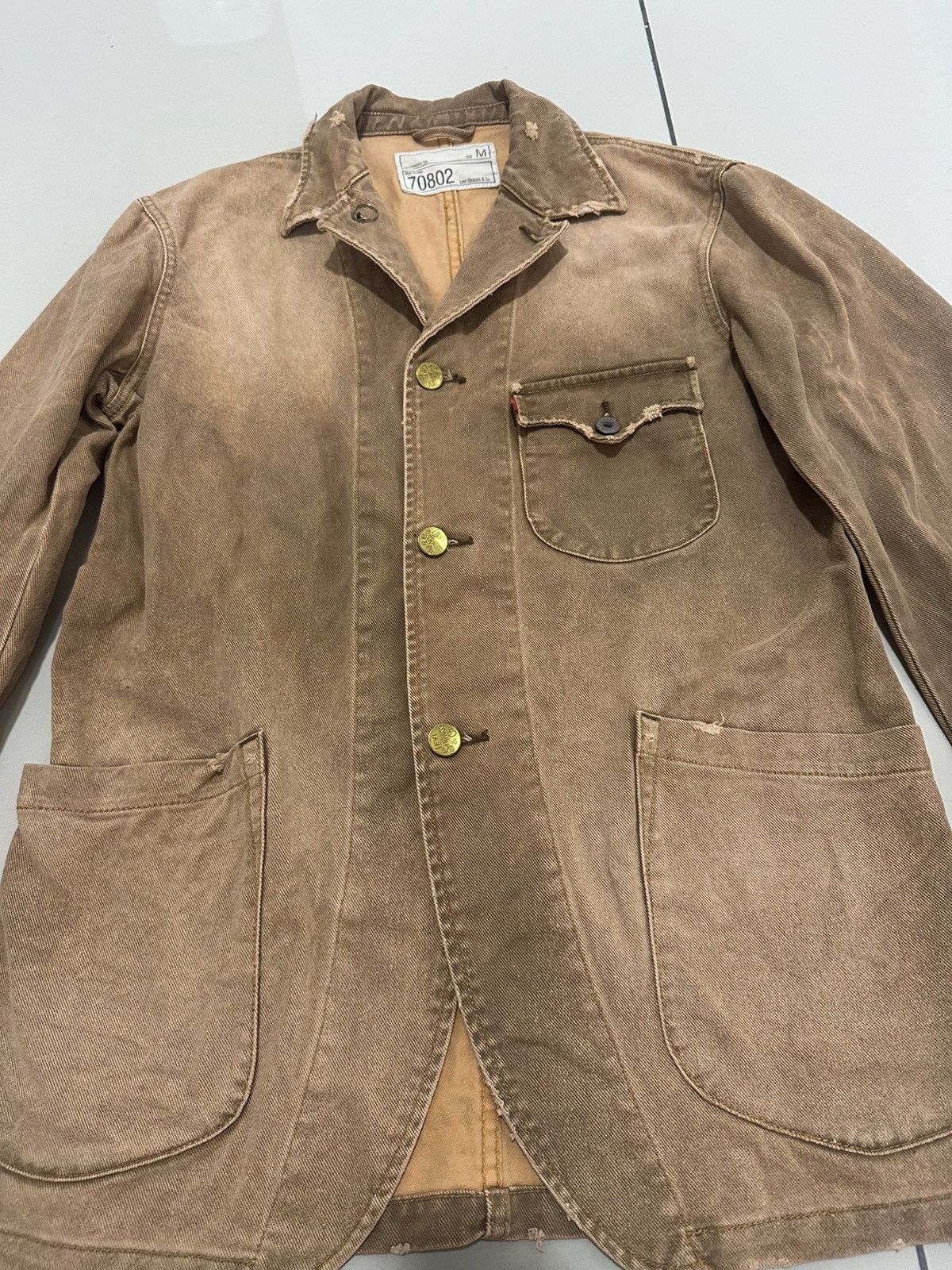 Levi's × Levi's Vintage Clothing × Vintage Vintage Levi’s Chore Jacket Workwear Design Faded Style Size US M / EU 48-50 / 2 - 3 Thumbnail