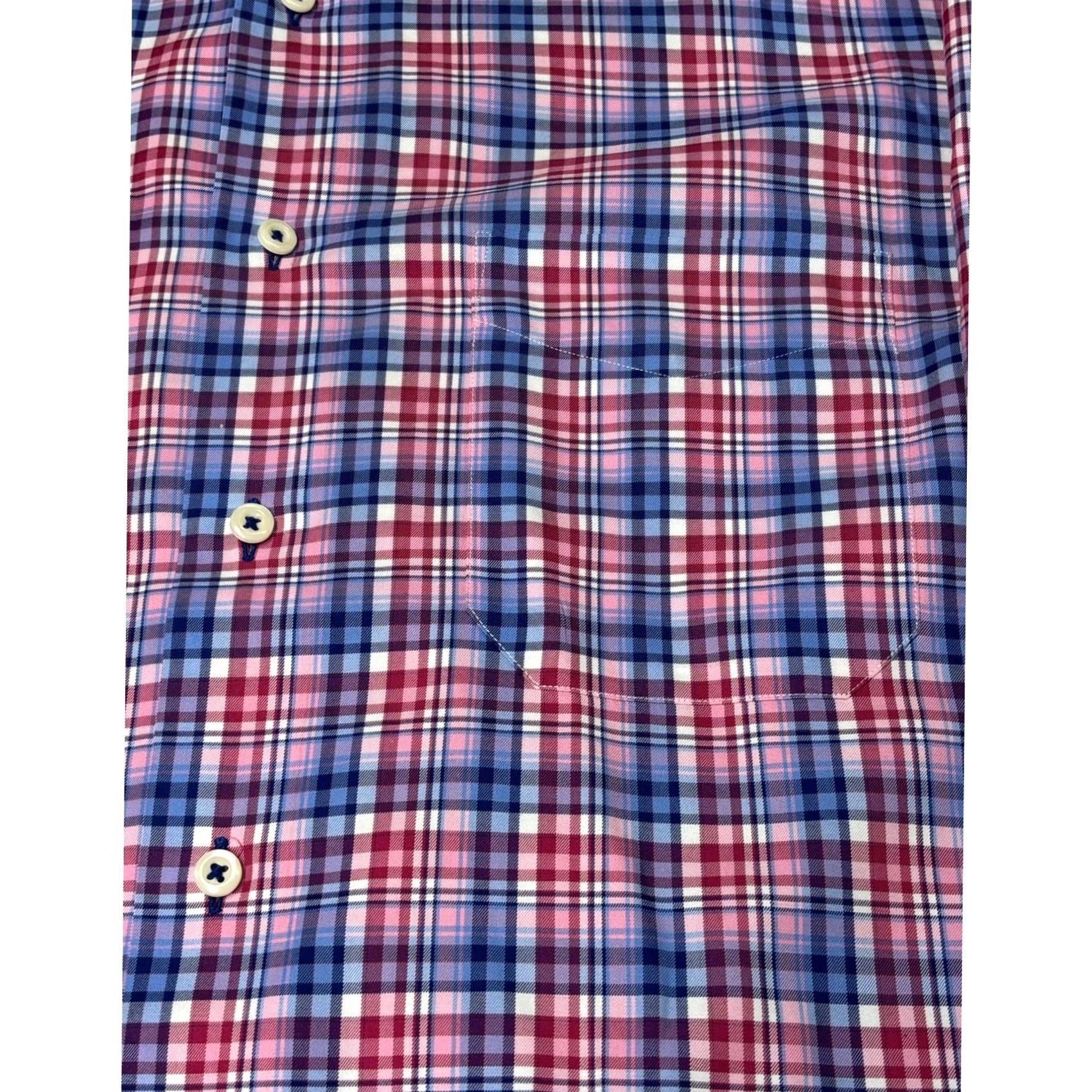 David Donahue David Donahue Mens Plaid Button-Down Shirt Pink Blue Purple Cotton M Multicolor Long Sleeve Collared Pocket Button-Up Vestments? Size US M / EU 48-50 / 2 - 2 Thumbnail