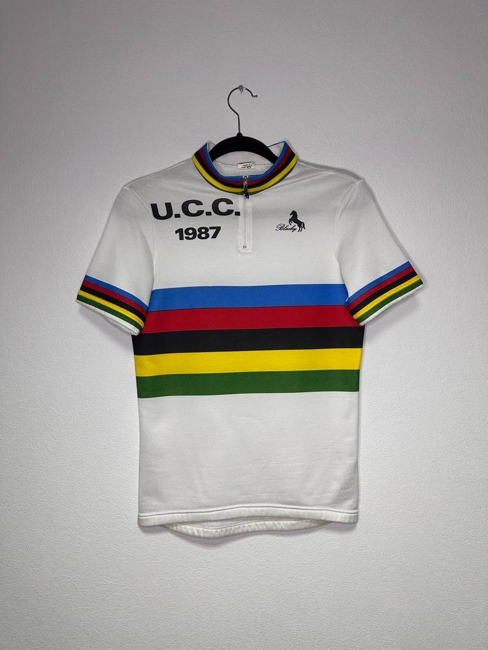 Le Coq Sportif Blacky U.C.C. 1987 Cycling Olympic Jersey Retro Vintage Size US M / EU 48-50 / 2 - 1 Thumbnail