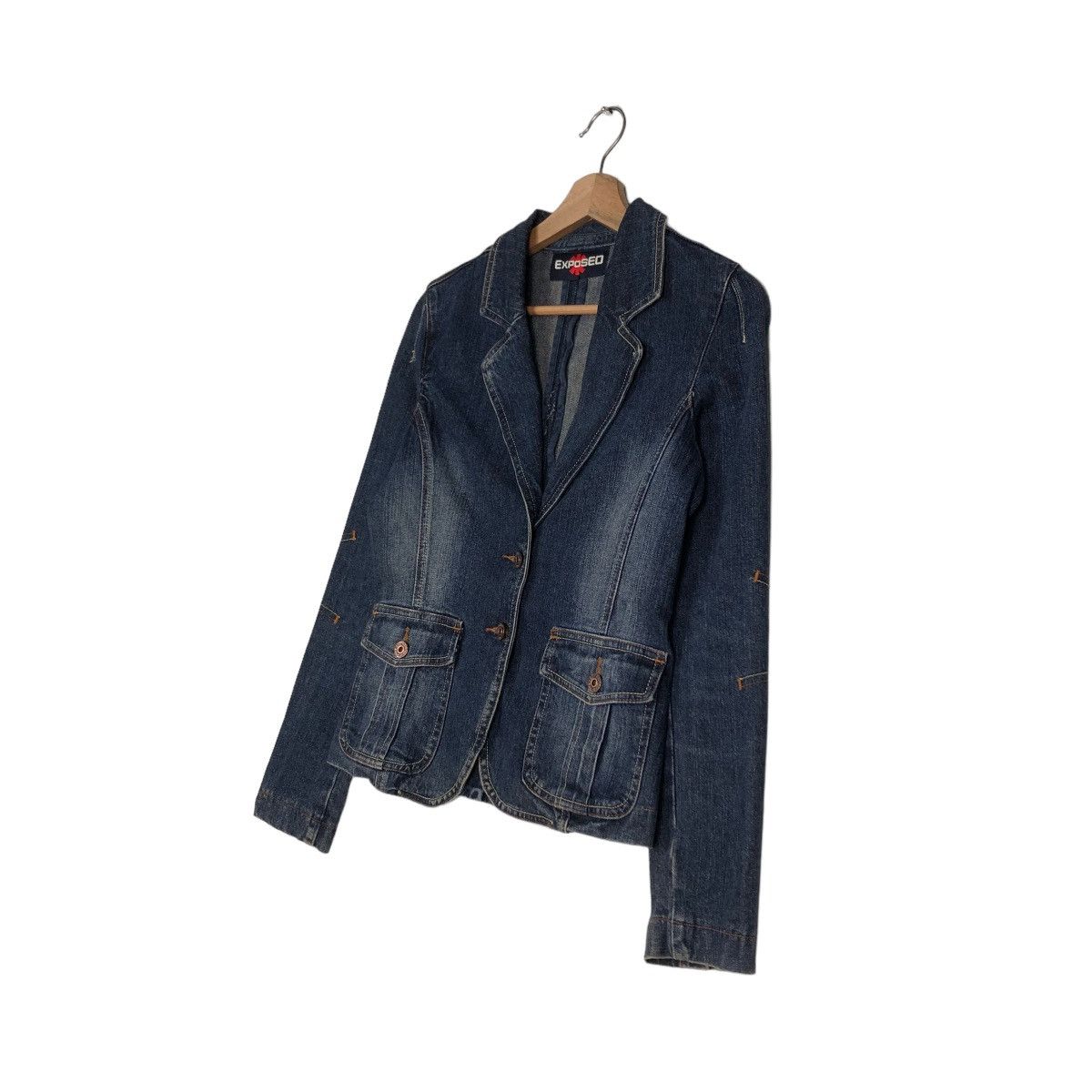 Hysteric Glamour 📌VINTAGE CROPPED BIKER JACKET DENIM EXPOSED JAPAN Size S / US 4 / IT 40 - 5 Thumbnail