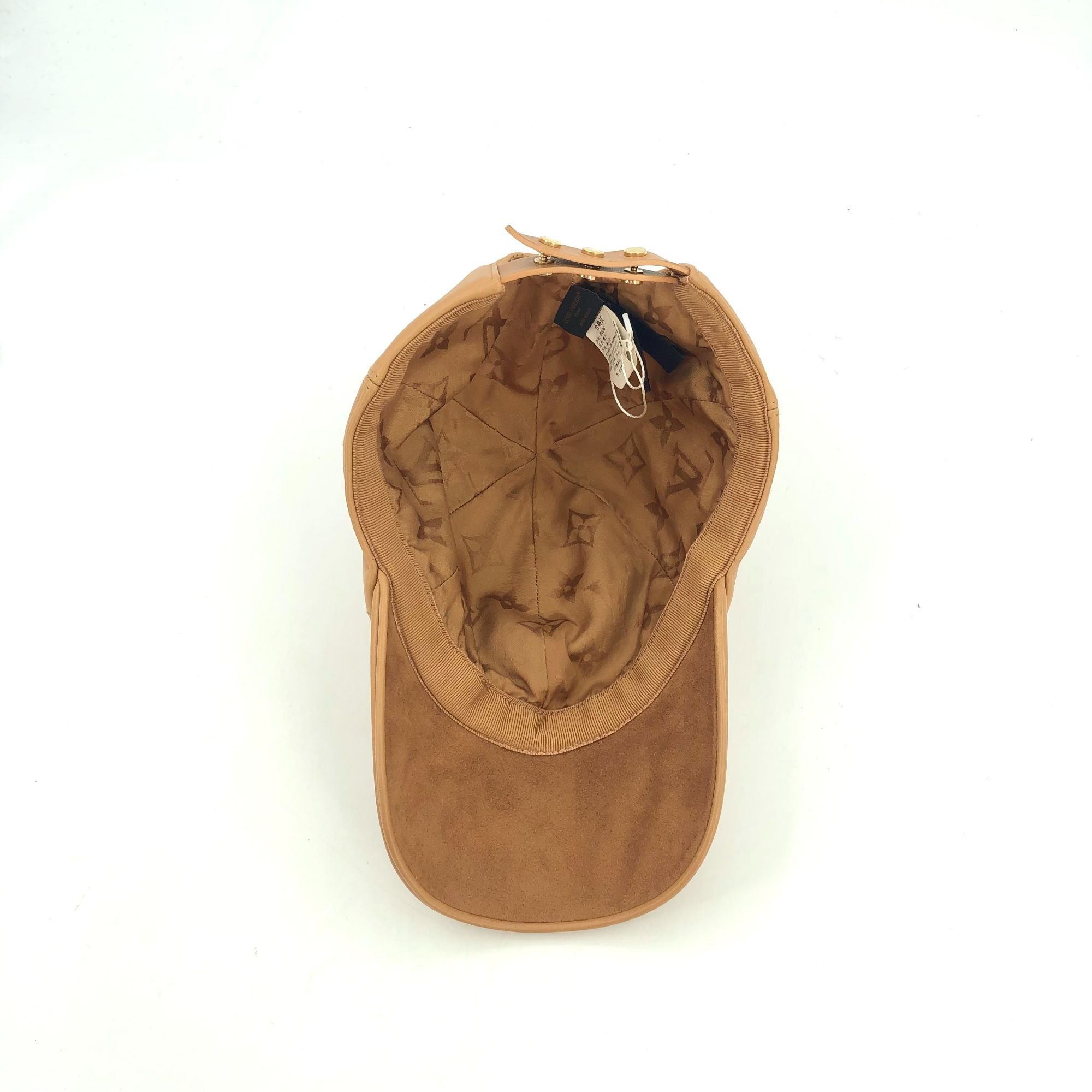 Louis Vuitton Louis Vuitton Brown Sheepskin Baseball Cap With Gold Logo Ma Size ONE SIZE - 5 Thumbnail