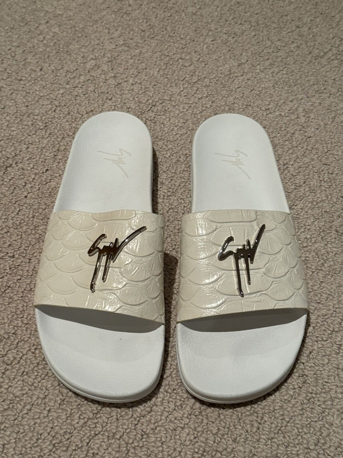 Giuseppe Zanotti Giuseppe Zanotti Brett Leather Slides Size US 12 / EU 45 - 1 Thumbnail