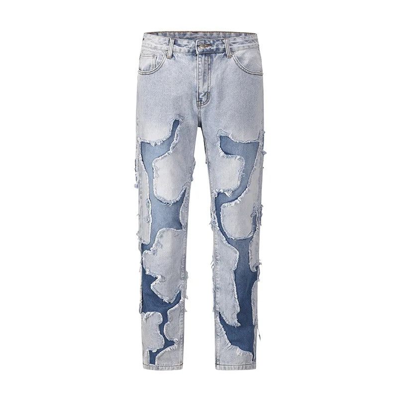 Vintage Patchwork 2 Ply Design Frayed Jeans Size US 32 / EU 48 - 5 Thumbnail