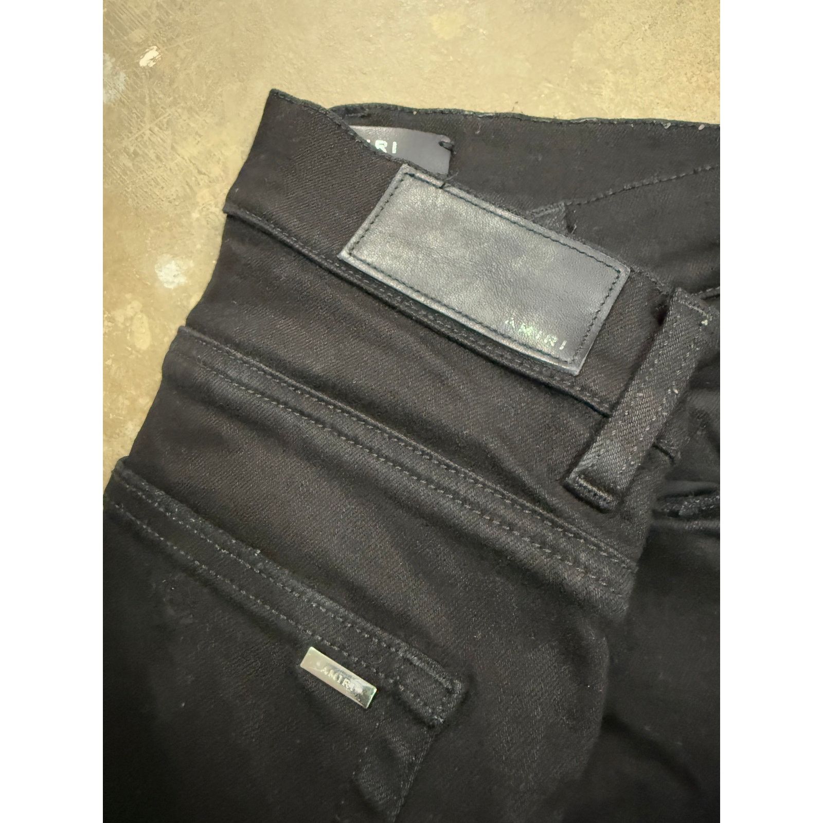 Amiri Amiri Plain Thrasher Black Ripped Used 33 Size US 33 - 3 Thumbnail