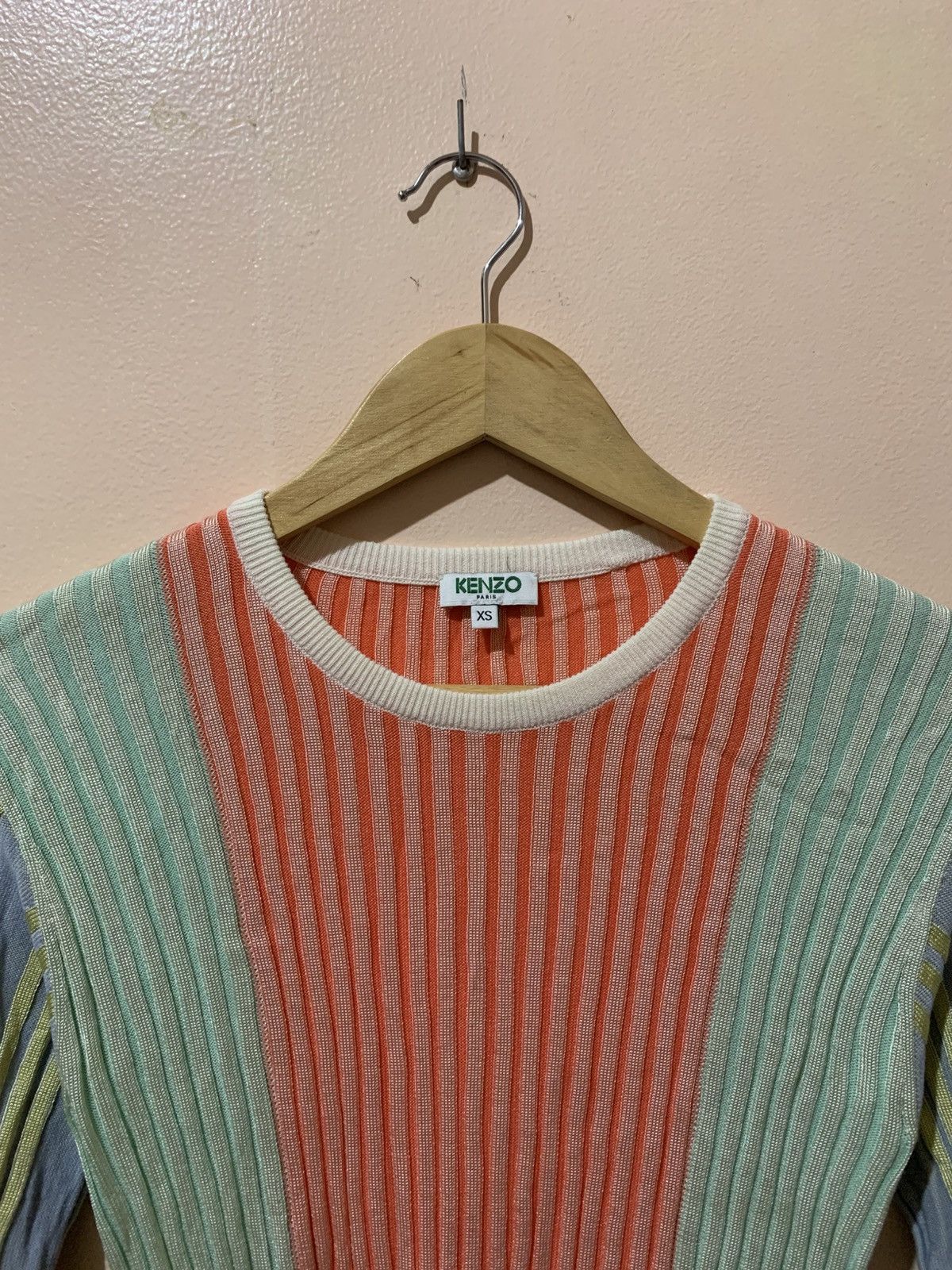 Kenzo Kenzo - Color Block - Ribbed Bell Sleeve - Sweater Size XS / US 0-2 / IT 36-38 - 10 Thumbnail