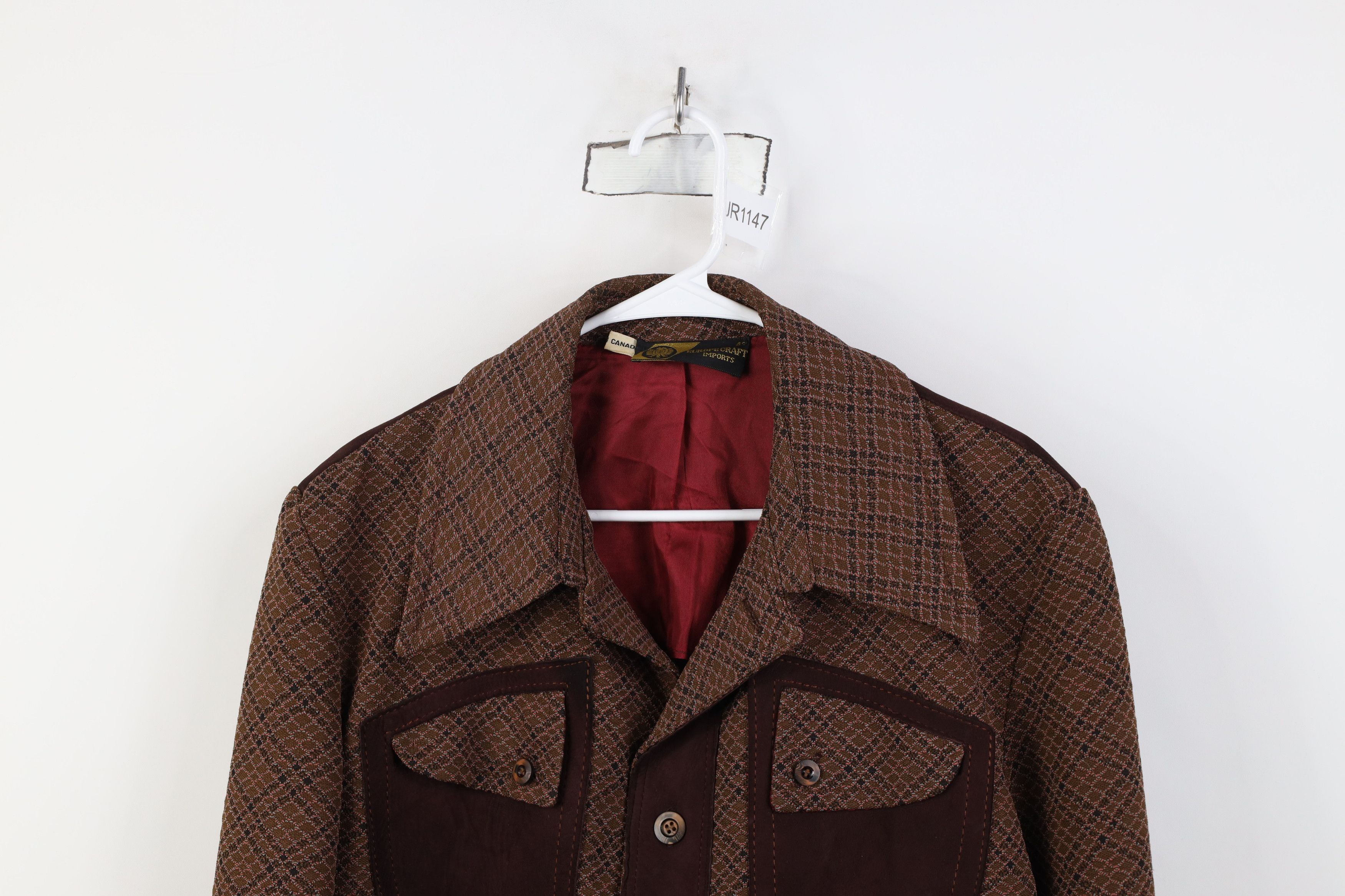 Vintage Vintage 60s 70s Streetwear Knit Button Jacket Blazer Plaid Size US XXL / EU 58 / 5 - 2 Thumbnail