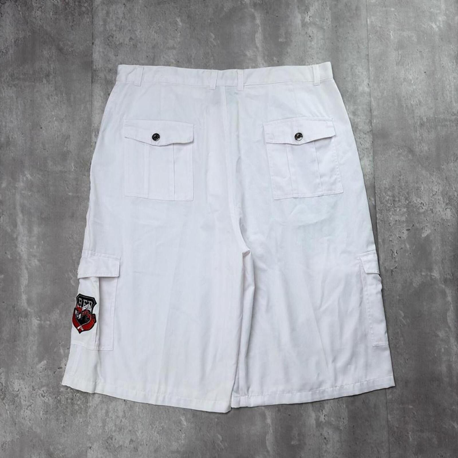 Other Y2K White Red Ape Grunge Baggy Skater Cargo Shorts Size US 38 / EU 54 - 1 Thumbnail