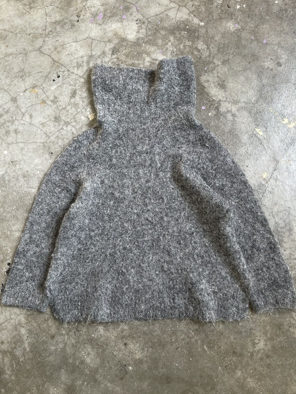 Japanese Brand Plantation Mohair High Neck Sweater Boxy Issey Miyake Size M / US 6-8 / IT 42-44 - 2 Thumbnail