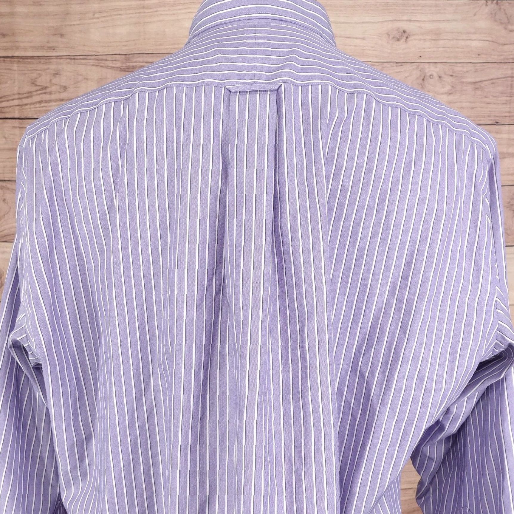 Vintage Kirkland Signature Shirt Mens 17-33 Purple Stripe Button Down Non Iron Cotton Size US XL / EU 56 / 4 - 5 Thumbnail