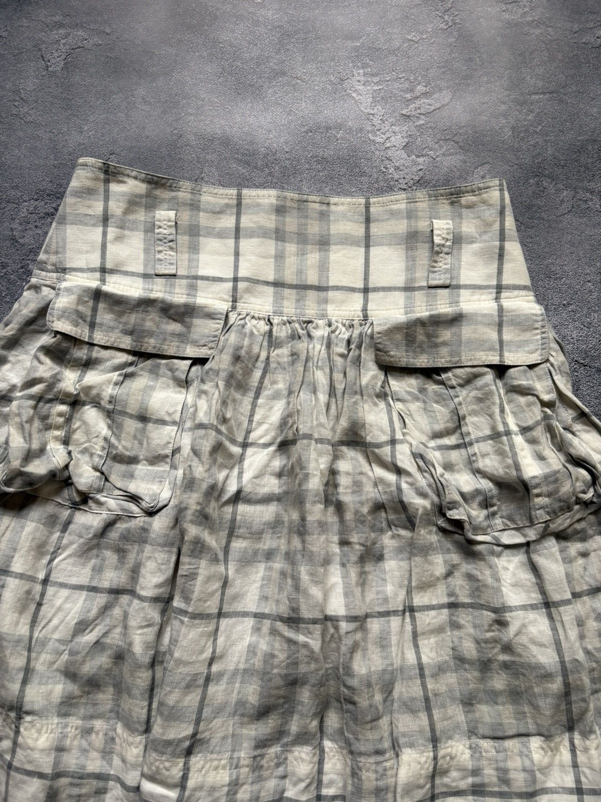 Burberry Vintage Burberry Luxury Nova Check Pocket Linen Skirt Size 26" / US 2 / IT 38 - 5 Thumbnail