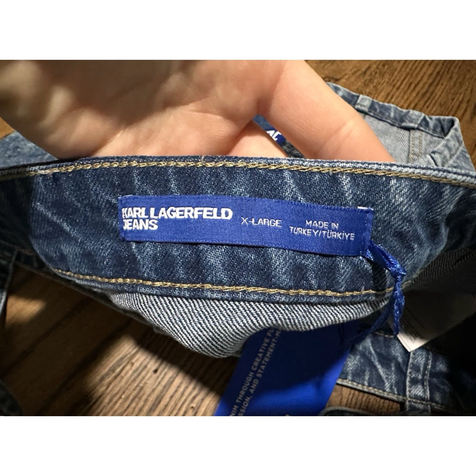 Karl Lagerfeld Karl Lagerfeld Tank Cropped Denim Bandeau Top XL Blue NWT Sleeveless Spaghetti Strap Button 100% Cotton Modern Casual Womens Shirt Size XL / US 12-14 / IT 48-50 - 5 Thumbnail
