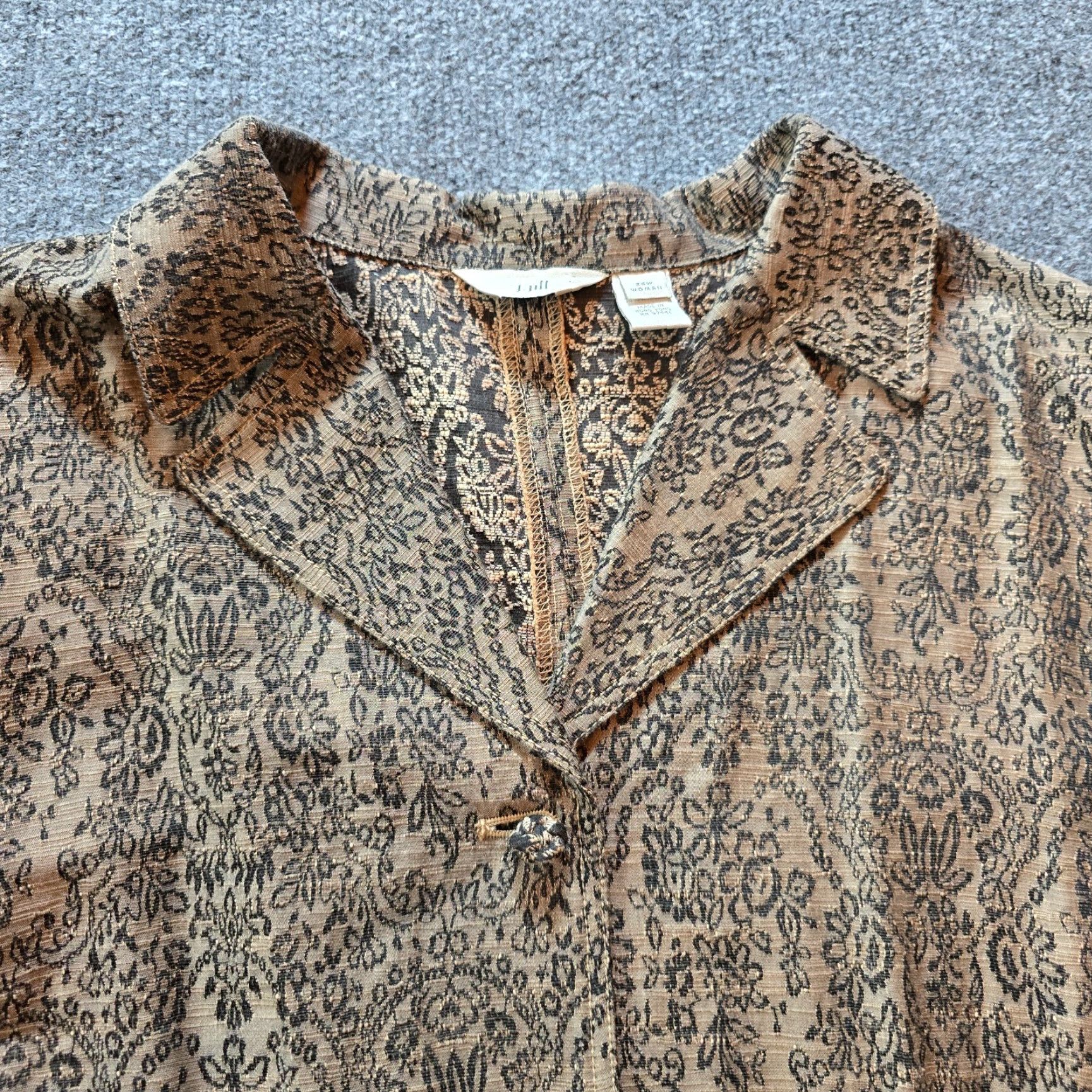 J. Jill VINTAGE J. Jill Blazer Jacket Womens 26W Beige Floral Button Career Capsule Twill Plus Modern Classics Womens Size 4XL / US 24-26 - 2 Thumbnail