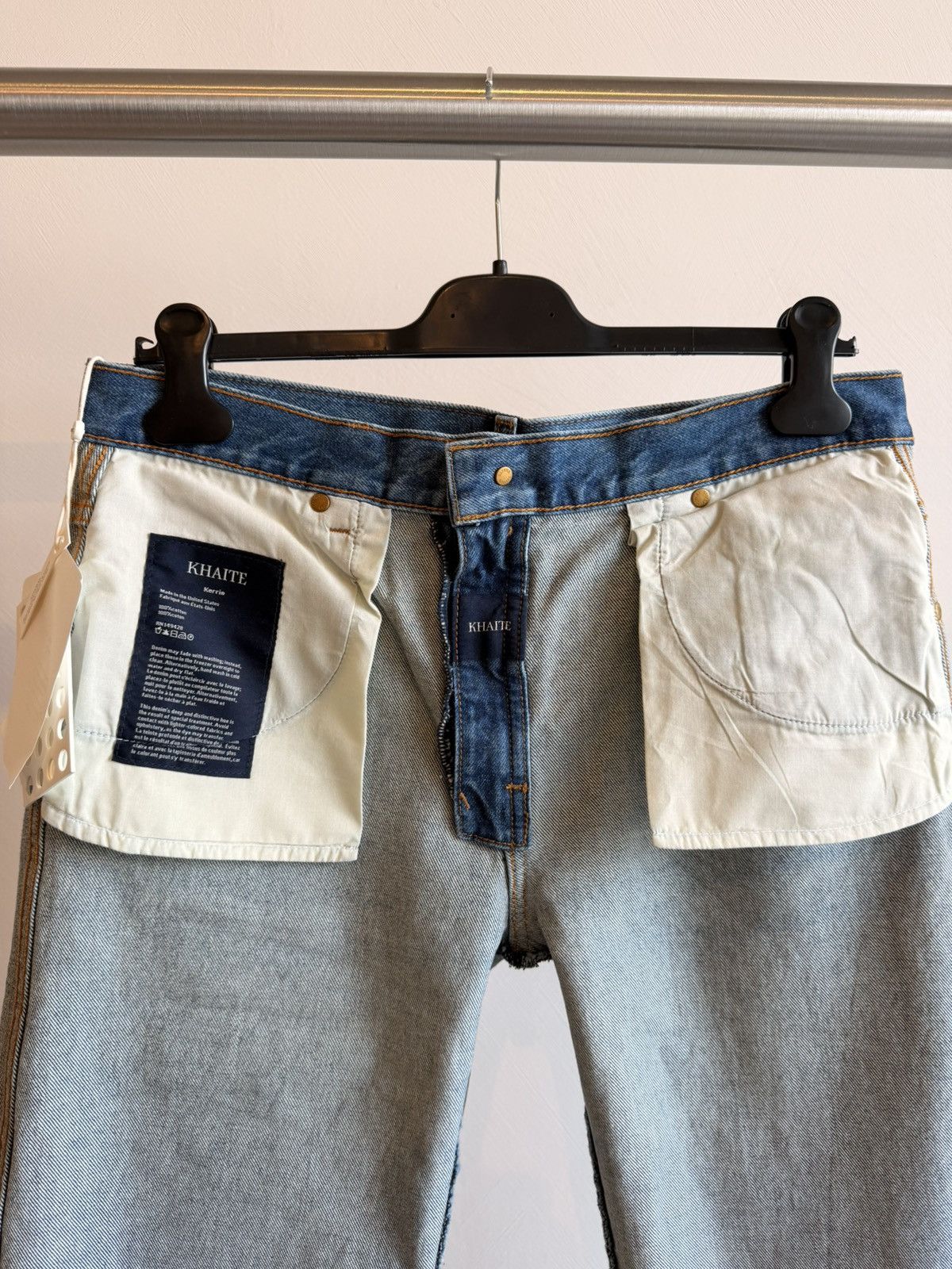 KHAITE NWT Khaite Kerrie Jeans Denim Straight Leg Raw Hem Size 30 Size 30" / US 8 / IT 44 - 11 Thumbnail