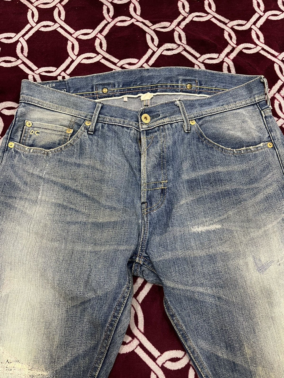 Japanese Brand Deluxe Clothing Distressed Reworked Half Selvedge Denim Size US 34 / EU 50 - 10 Thumbnail