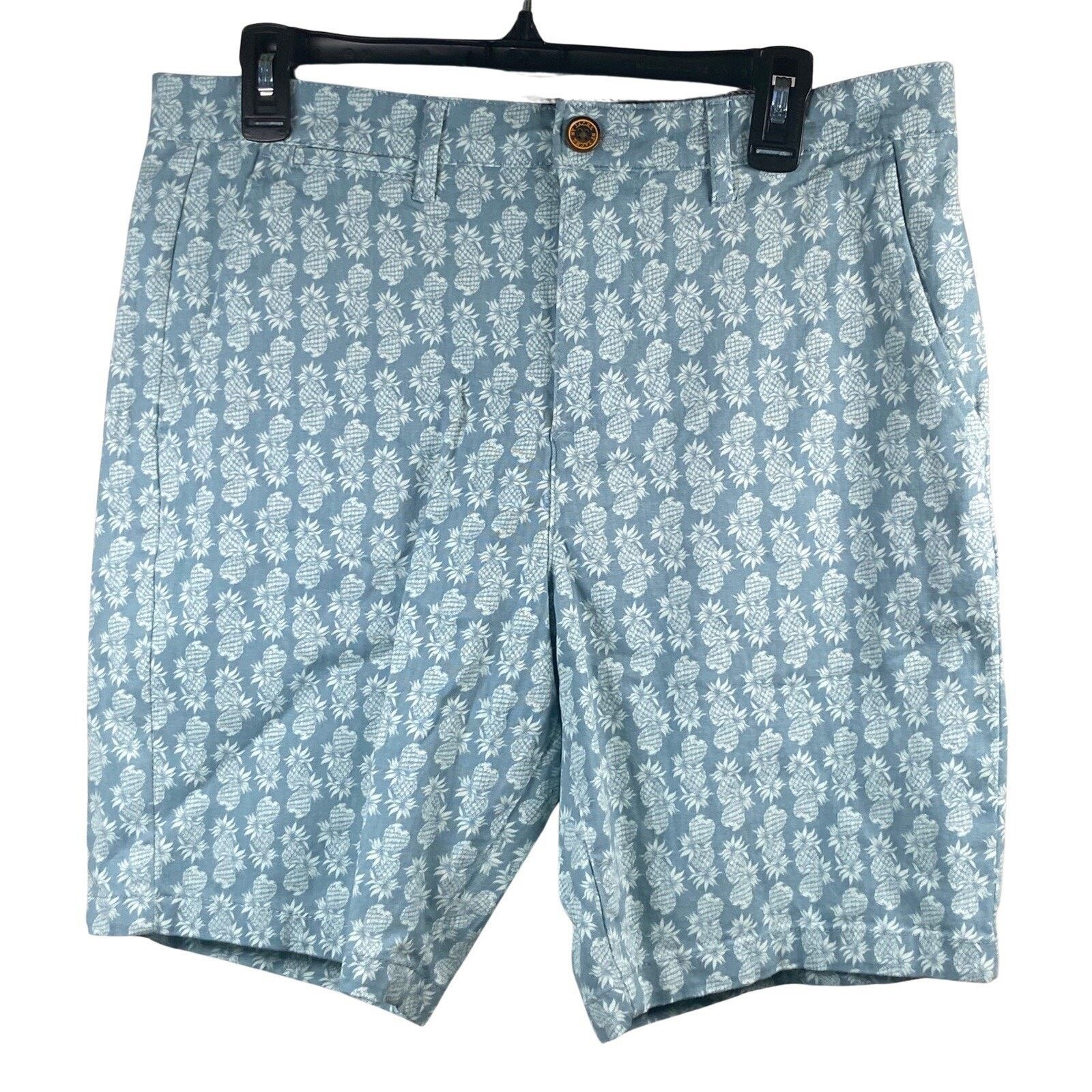 JACHS NY JACHS NY Bleecker Shorts Pineapple Print Blue Size 30 33x8 Size US 30 / EU 46 - 1 Thumbnail