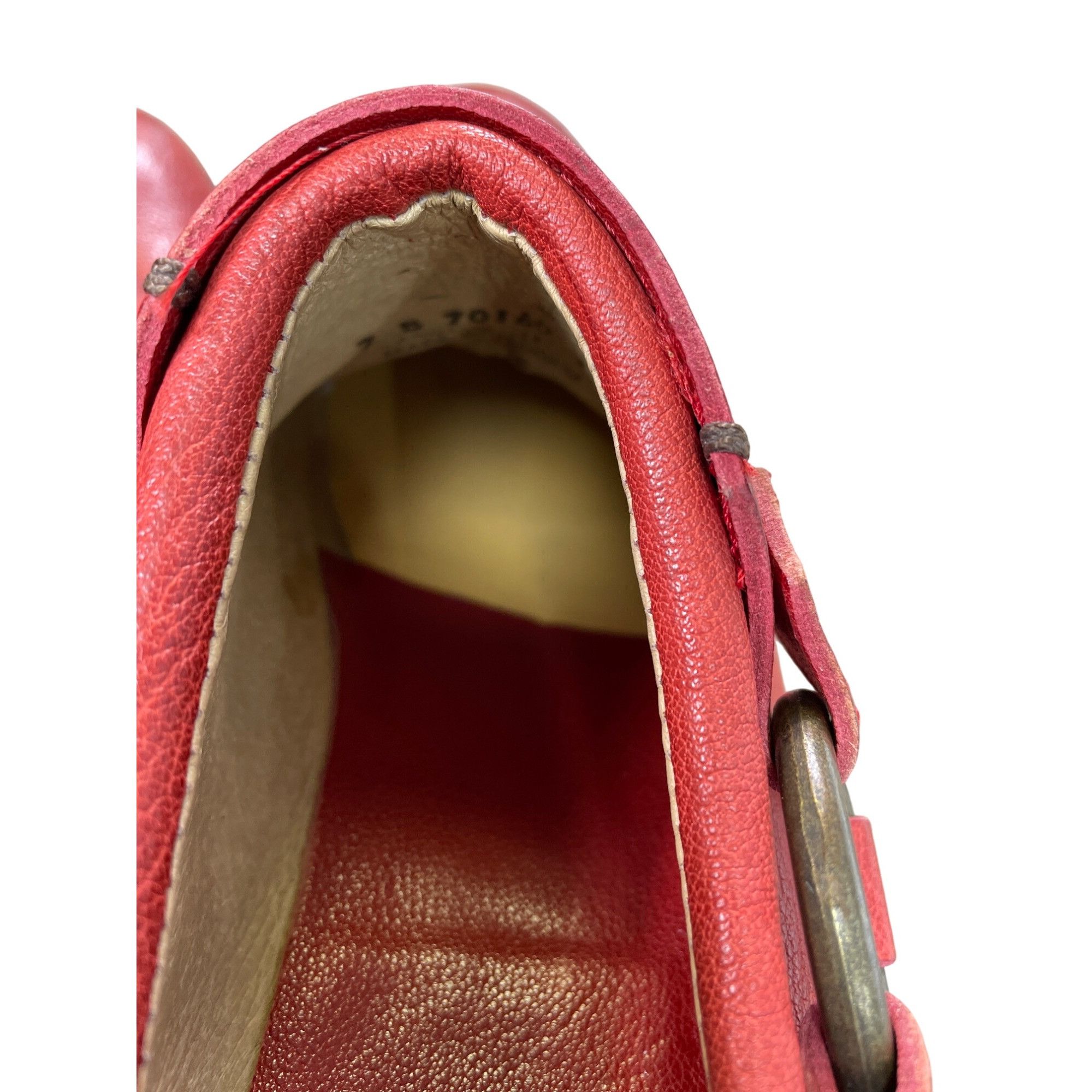 Frye Frye Vintage womans Leather Red Harness Mules Booties shoes Size US 7 / IT 37 - 8 Thumbnail