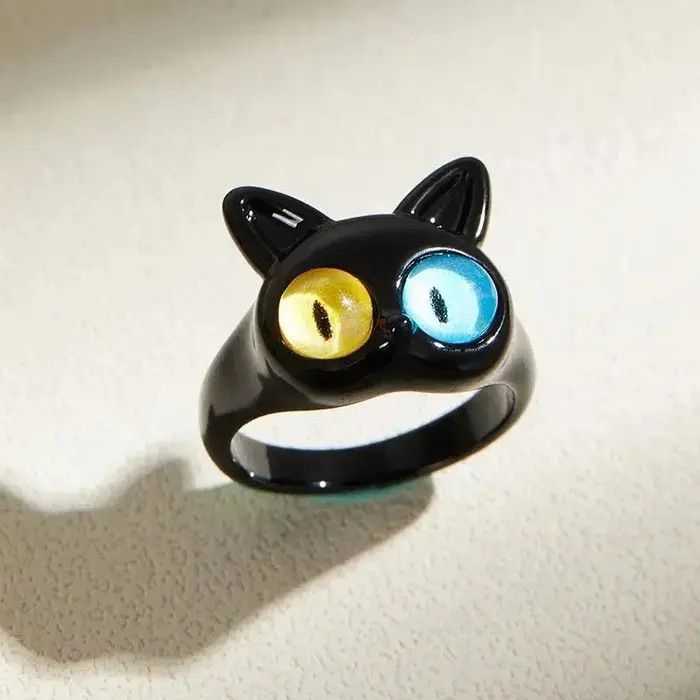 Handmade Sweet Two Color Cat Eyes Ring Size ONE SIZE - 2 Thumbnail
