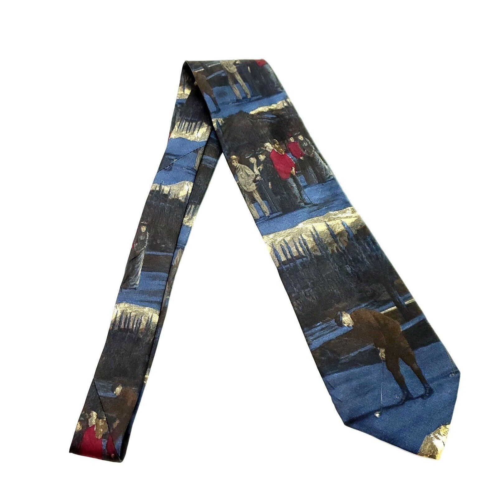 Vintage JL Roberts Silk Tie Golf Novelty Print Blue Size ONE SIZE - 7 Thumbnail