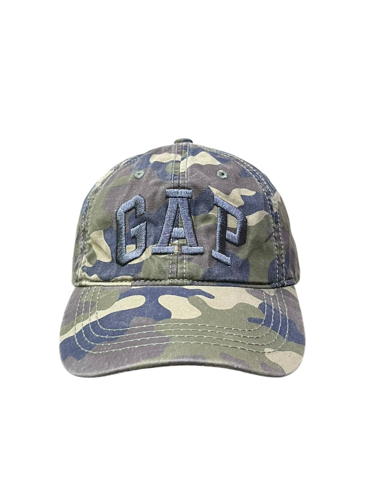 Gap Vintage Y2K GAP Camo Cap 3D Embroidery Elastic Strapback Size ONE SIZE - 3 Thumbnail