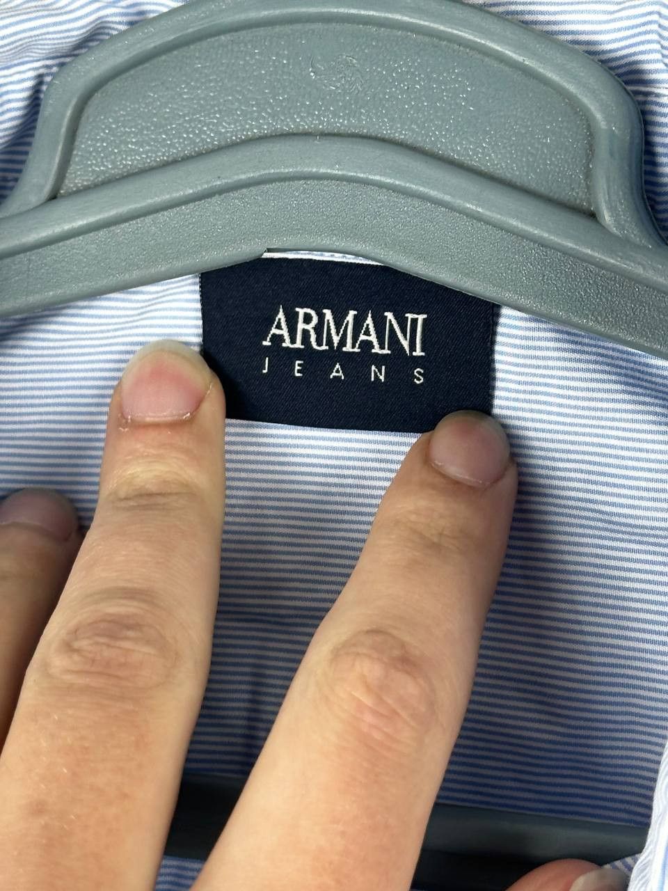 Armani Vintage Armani Jeans Striped Luxury Blue Shirt Size US S / EU 44-46 / 1 - 6 Thumbnail