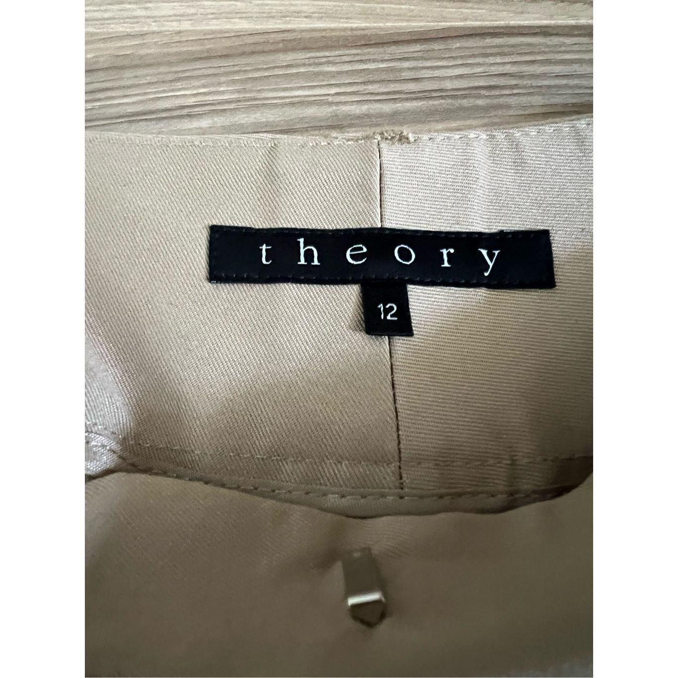 Theory THEORY Low-Rise Beige Cotton Twill Flare Leg Pants w/ Pocket Size 34" / US 12 / IT 48 - 3 Thumbnail