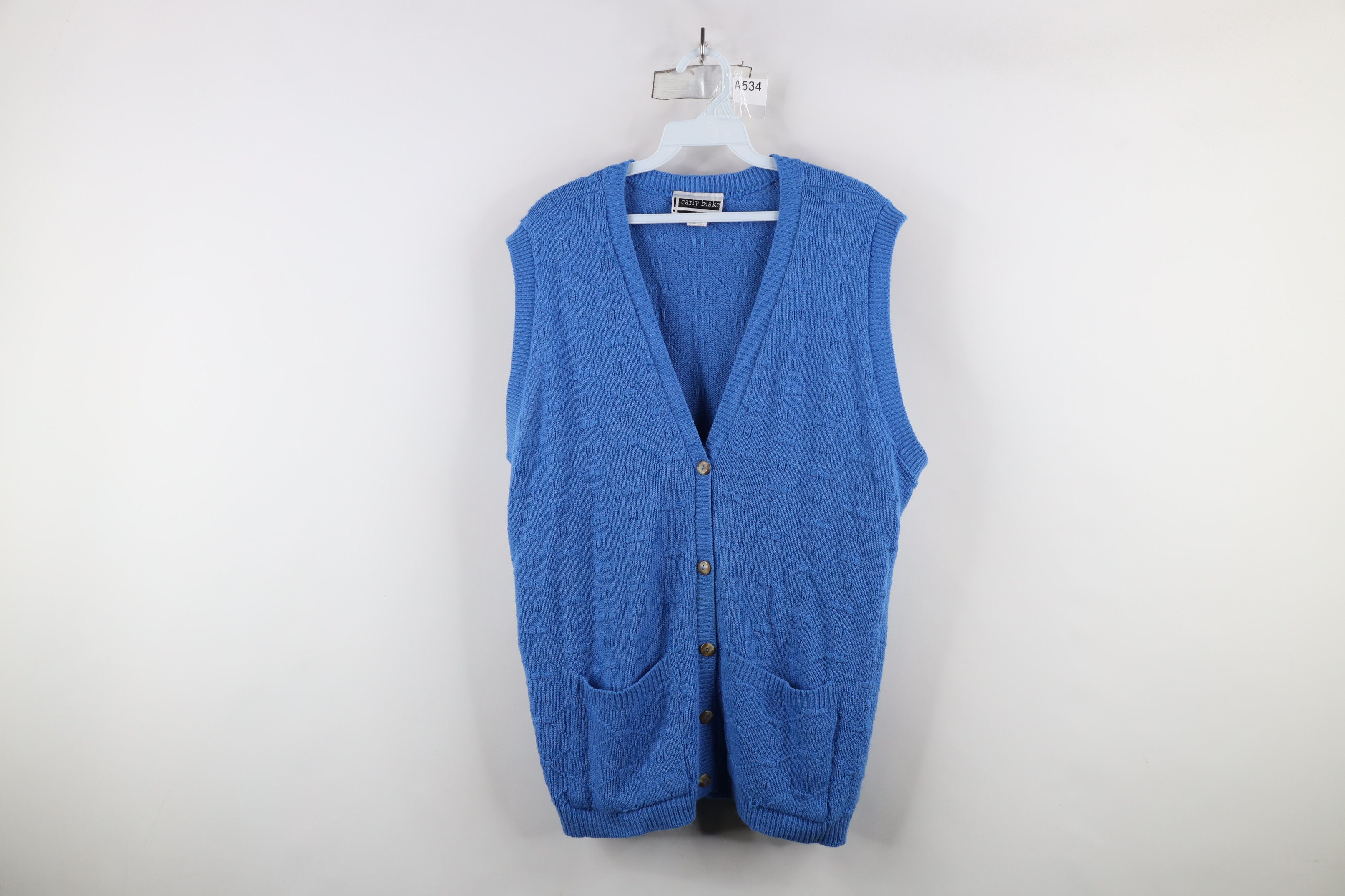 Vintage Vintage 90s Streetwear Knit Cardigan Sweater Vest USA Size XL / US 12-14 / IT 48-50 - 1 Thumbnail