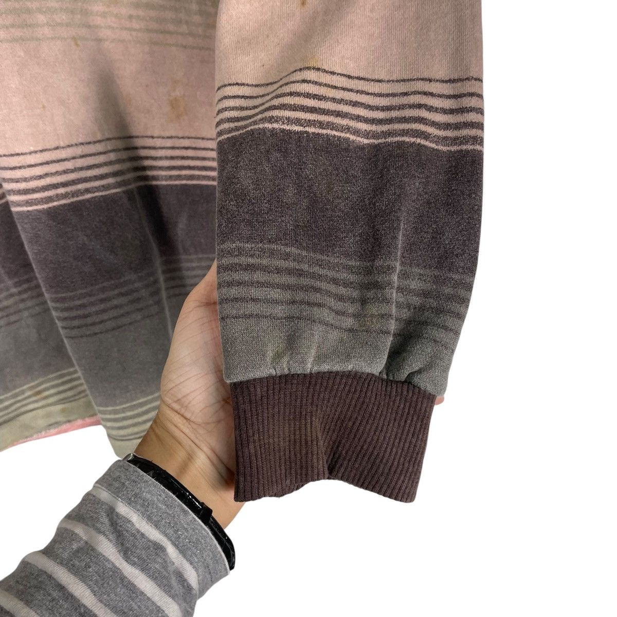 C.P. Company × Stone Island × Vintage 💥90s CP COMPANY STRIPE CREWNECK PULLOVER SPELLOUT LOGO Size US L / EU 52-54 / 3 - 10 Thumbnail