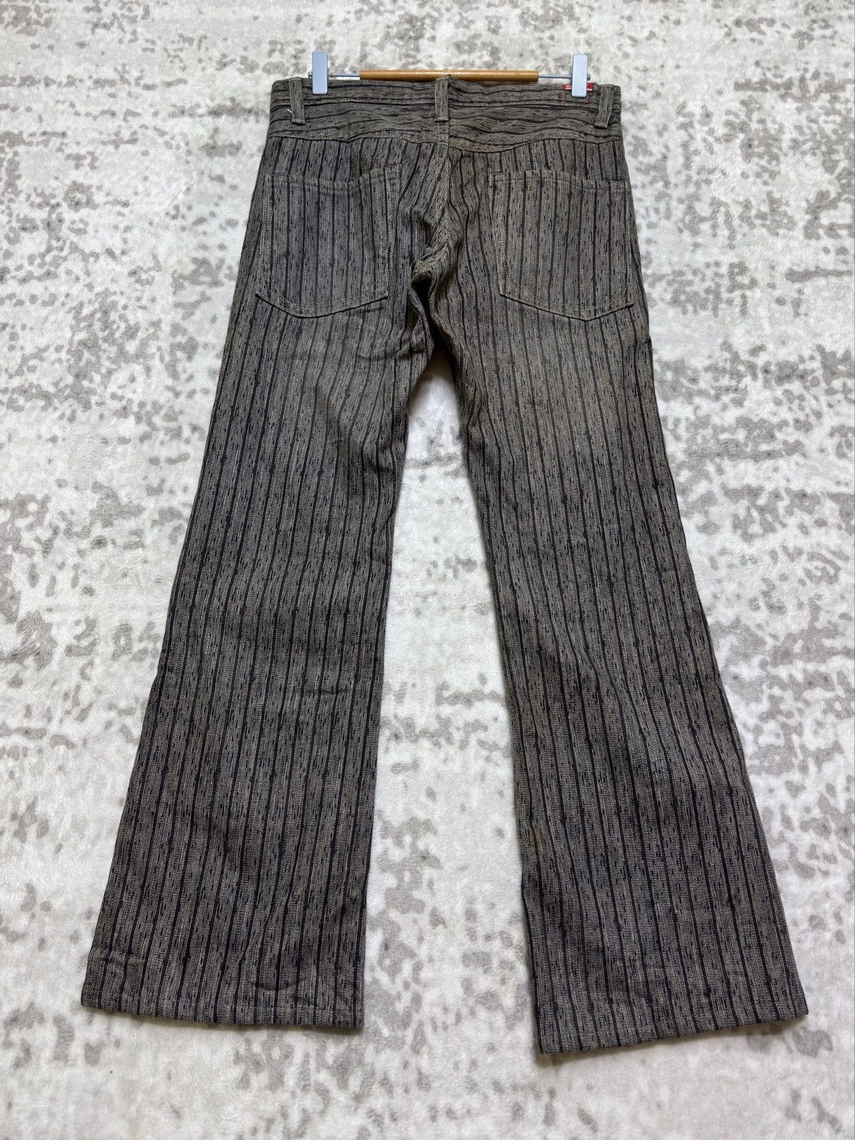 Japanese Brand Vintage Blueway Japanese Flare Denim Bootcut Striped Jeans Size US 31 - 2 Thumbnail
