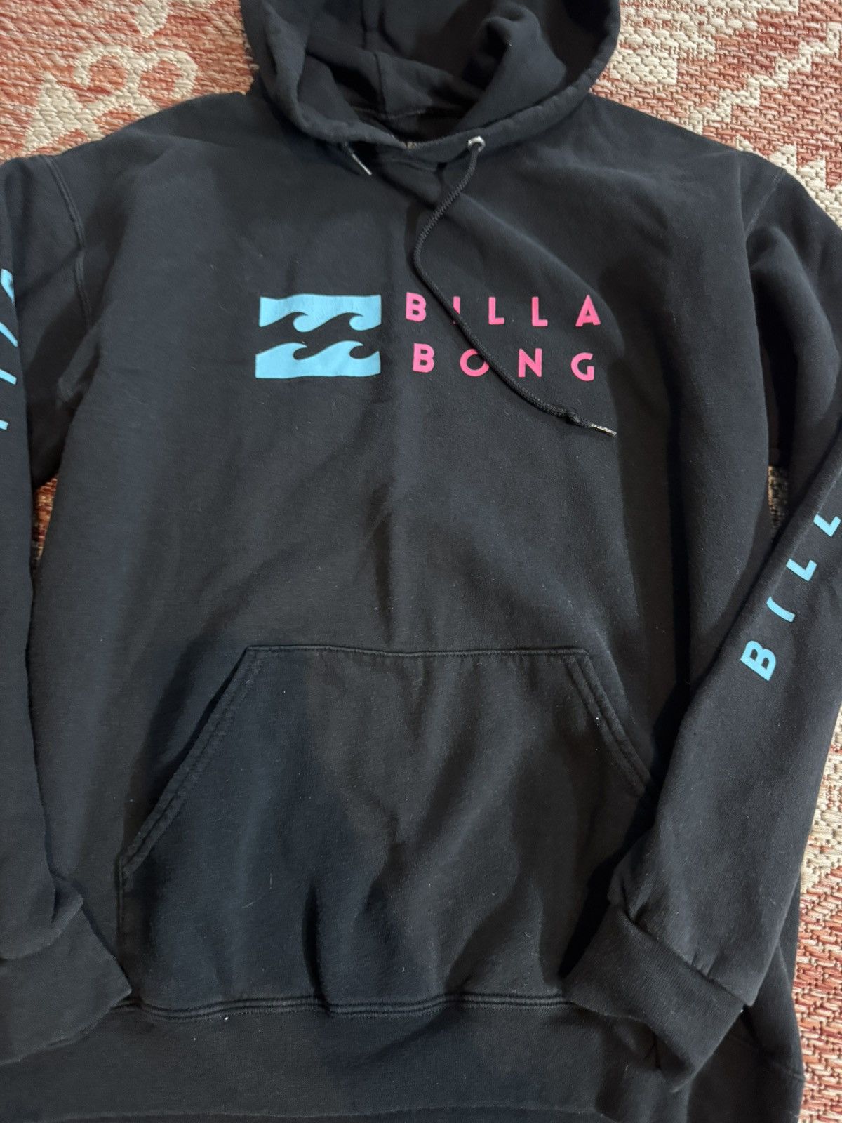 Billabong Y2K VTG Billabong Hoodie Sz L Black Retro Size US L / EU 52-54 / 3 - 2 Thumbnail