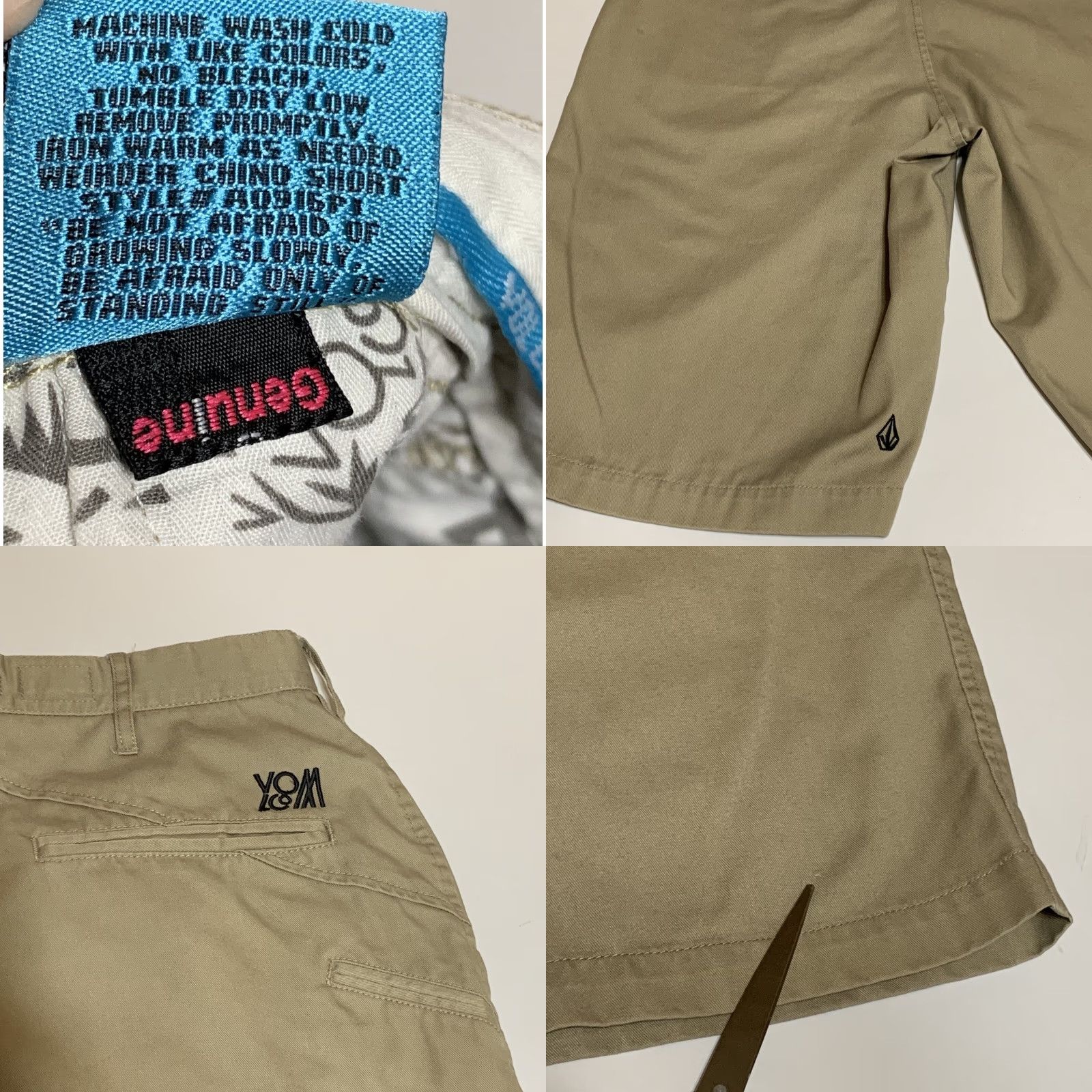 Volcom Volcom Stone 29 x 12" Khaki Weirder Chino Shorts Mens 29 Khaki Beige Flat Front Pockets Logo Vintage No Size US 29 - 8 Thumbnail