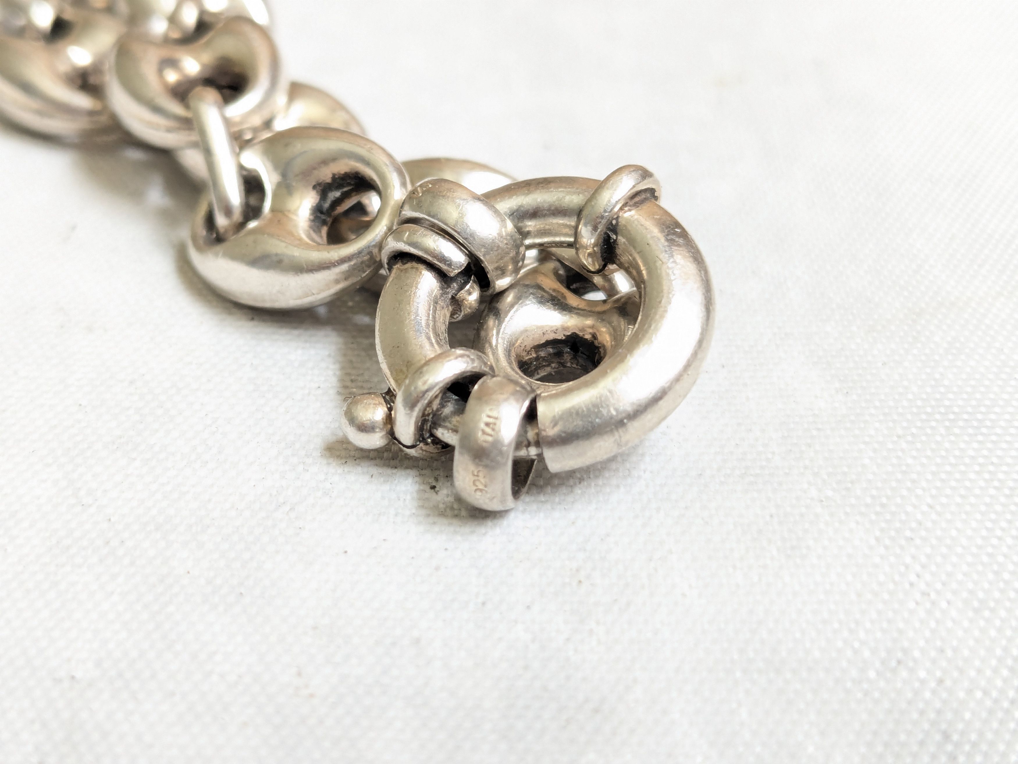 Jewelry Vintage Sterling Silver Anchor Mariner Bracelet 6.75" Hollow Size 26 - 12 Thumbnail
