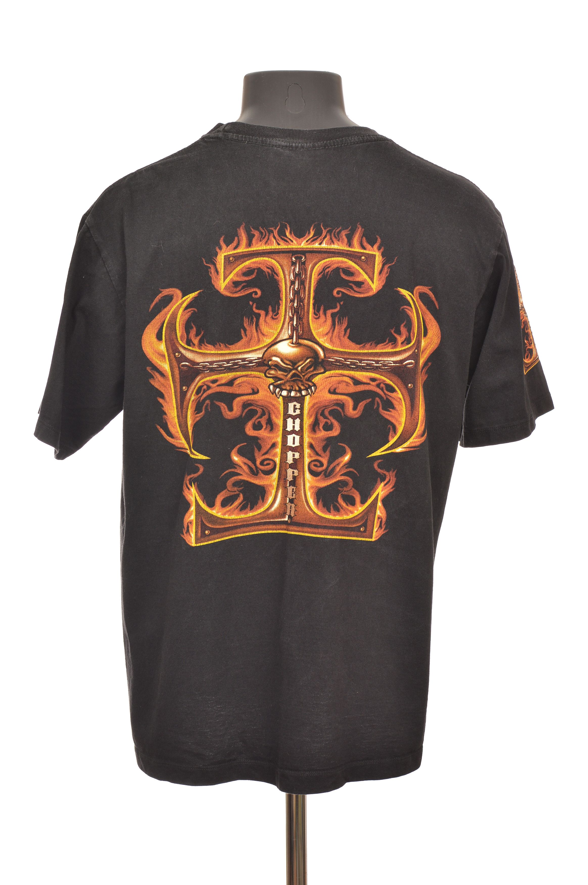 Vintage Rock Tees Chopper Burning Cross Vintage Biker T-Shirt Size US L / EU 52-54 / 3 - 4 Thumbnail