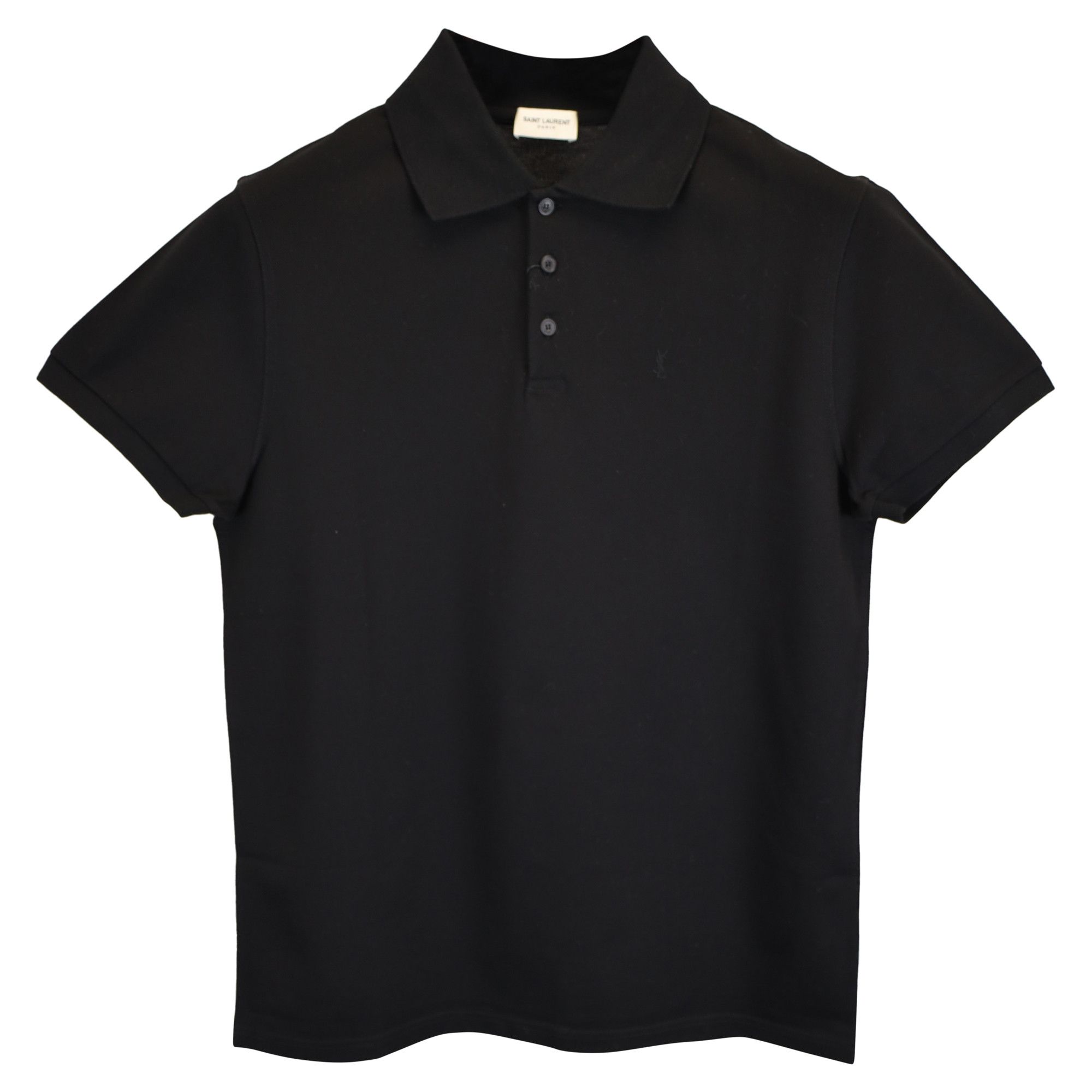 Saint Laurent Paris Saint Laurent Paris Cassandre Polo Shirt in Black Cotton Size US XS / EU 42 / 0 - 1 Thumbnail