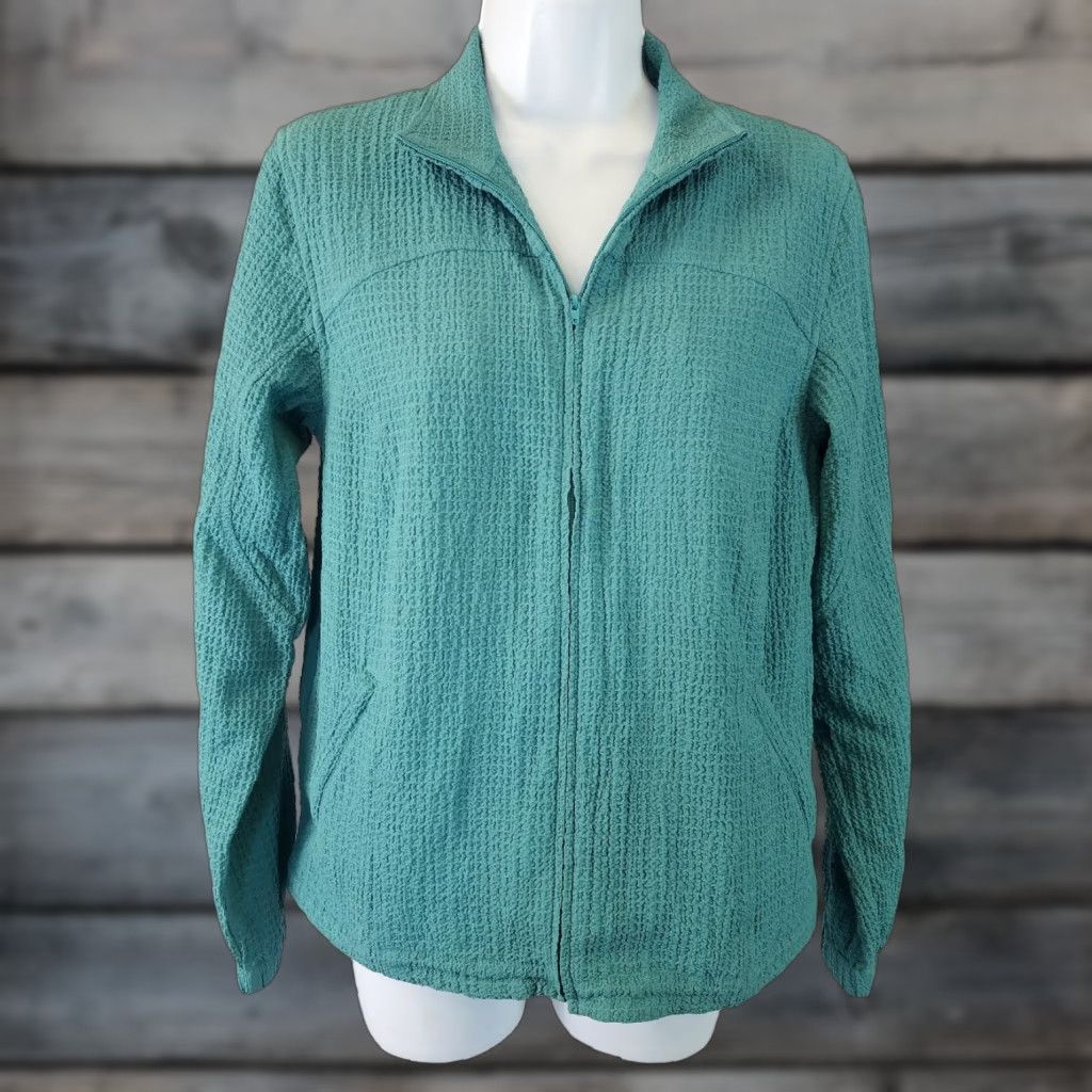 Orvis Orvis Womens Jacket XS Petite Green Full Zip Rayon Blend Textured Size XS / US 0-2 / IT 36-38 - 1 Thumbnail