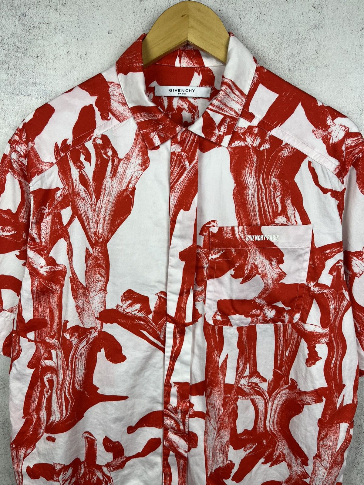 Givenchy Givenchy x MMW Iris Floral Flower Logo Button Up Shirt Rare Size US M / EU 48-50 / 2 - 3 Thumbnail