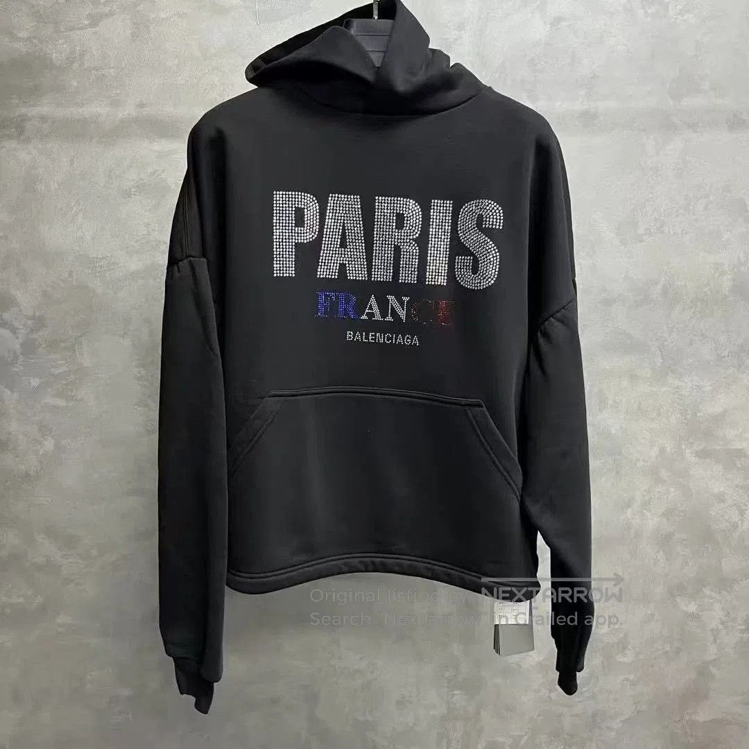 Balenciaga Balenciaga 24 Black Letter Print Cropped Hoodie. Size US M / EU 48-50 / 2 - 1 Thumbnail