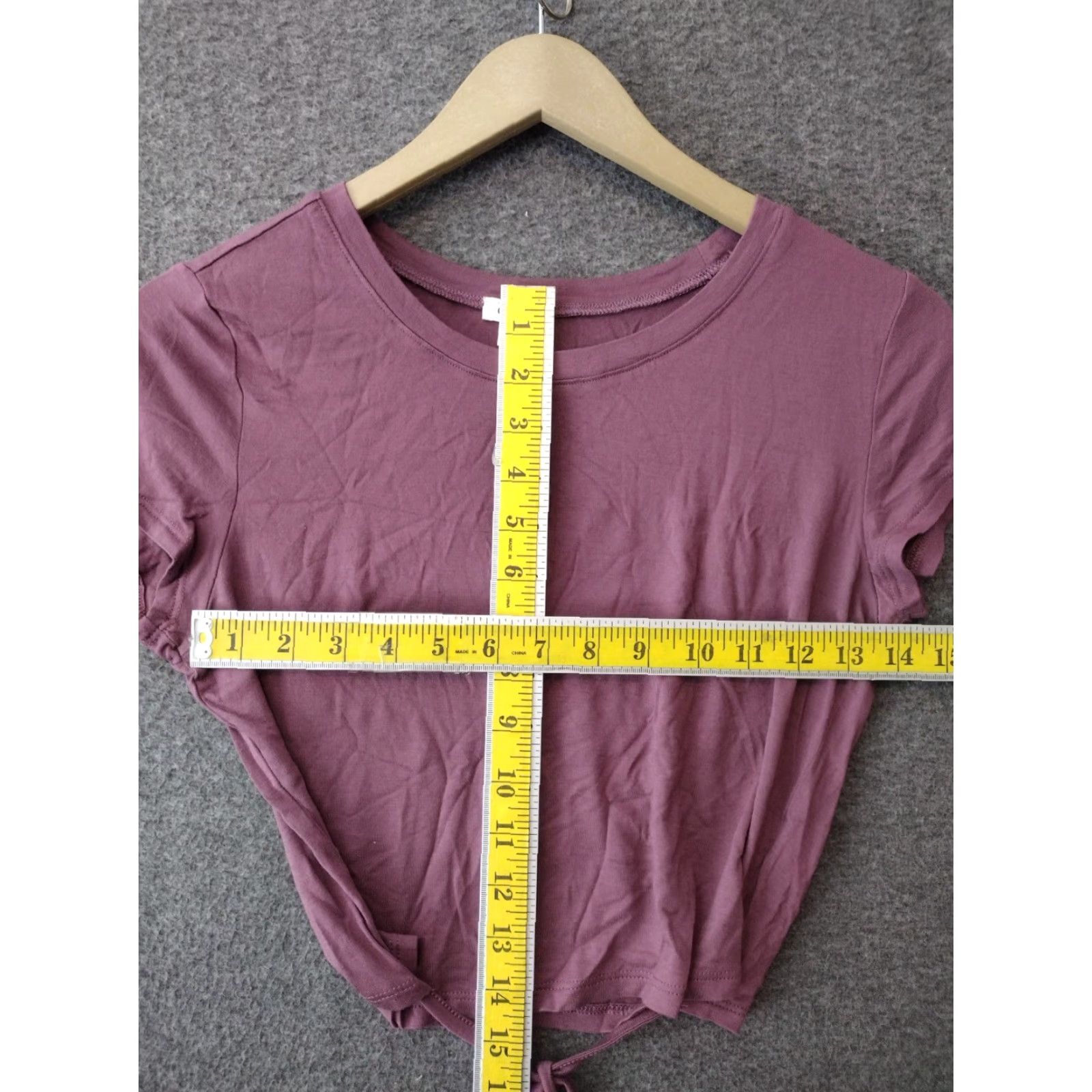Garage Garage Blouse Shirt Women M Pink/Purple Short Sleeve Scoop Neck Tie - Classic Casual Size M / US 6-8 / IT 42-44 - 4 Thumbnail