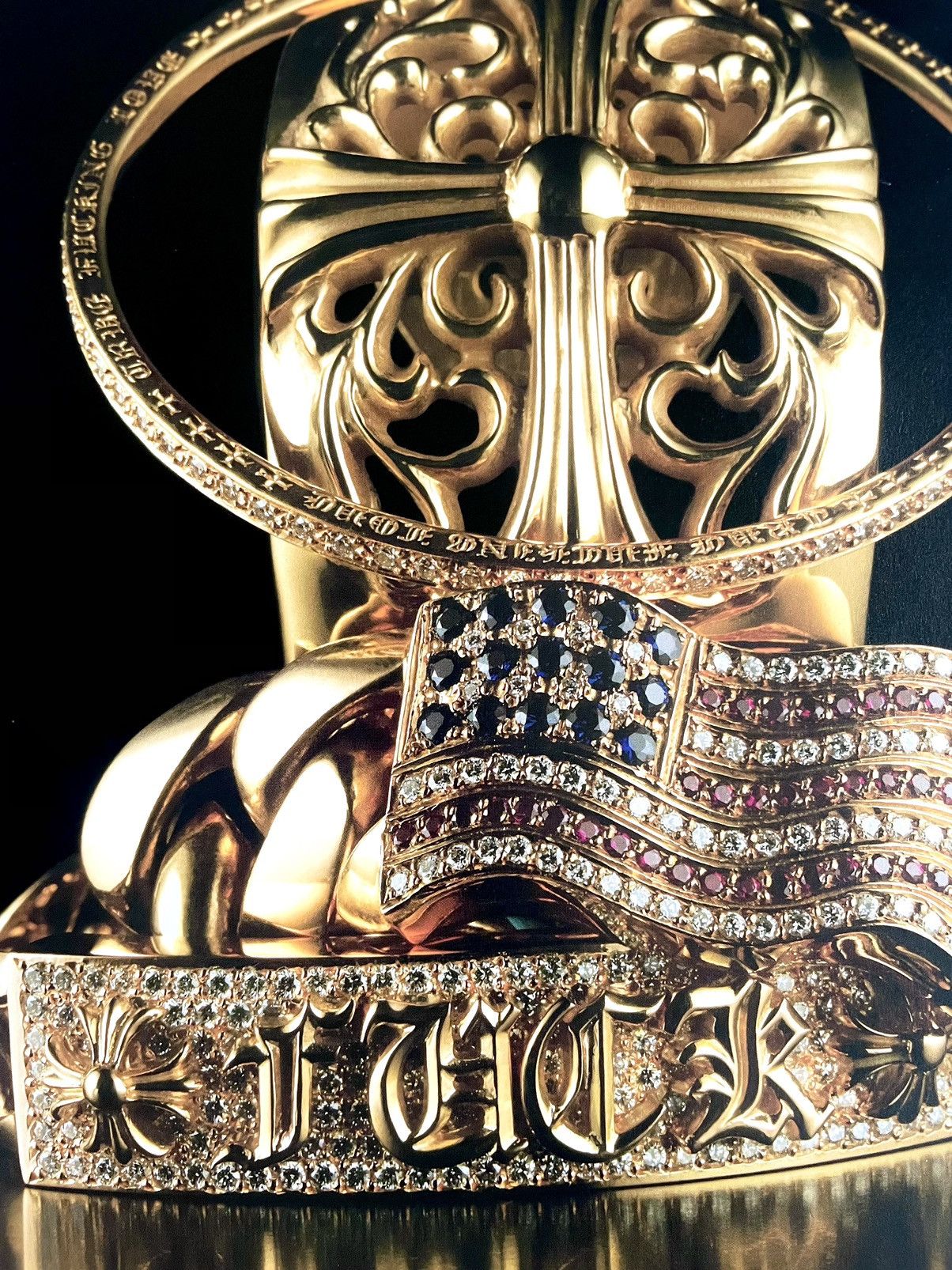 Chrome Hearts Chrome Hearts gold jewelry 8x11 magazine cutout Poster Size ONE SIZE - 2 Thumbnail