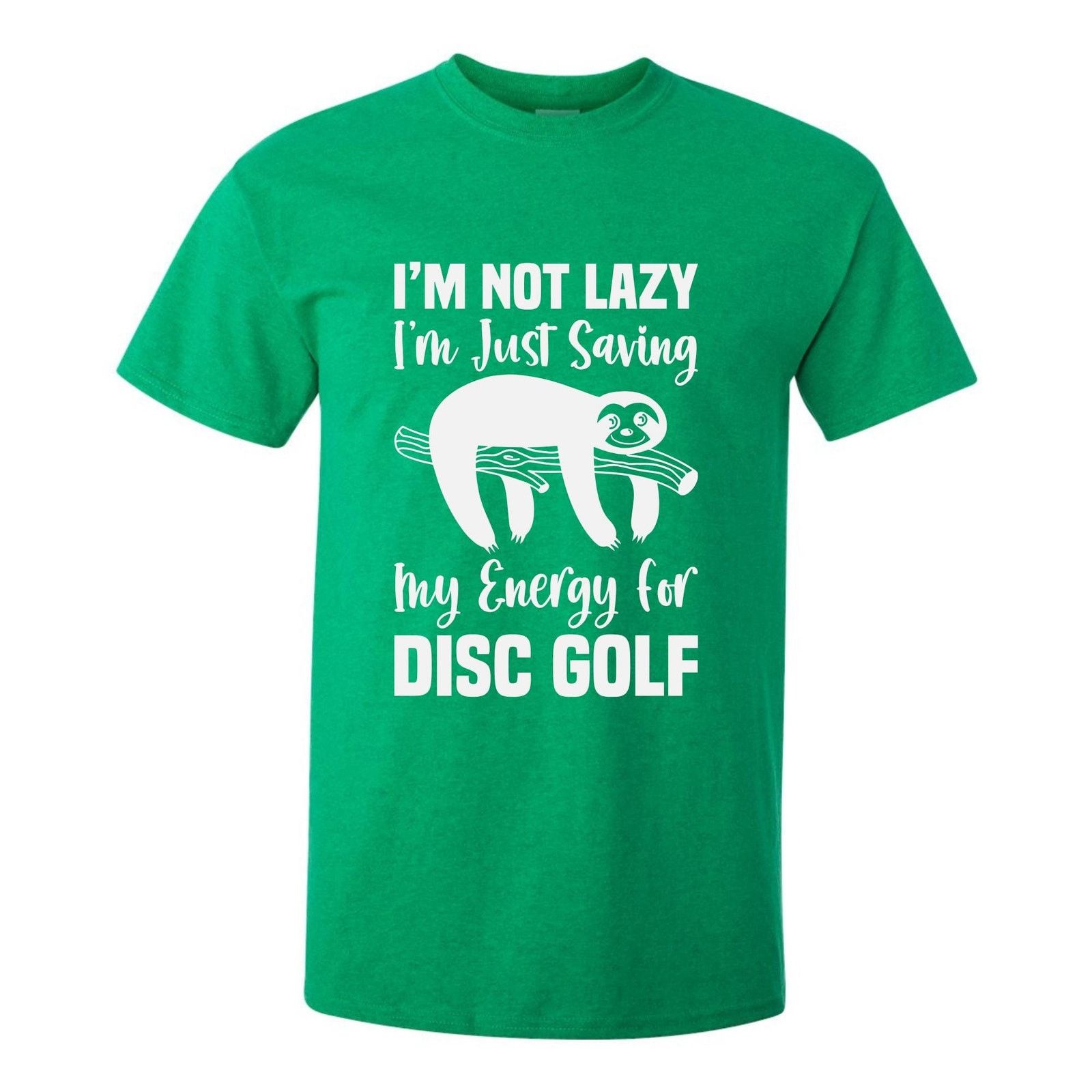 Gildan Disc Golf Shirt LAZY SLOTH Mens Graphic T Shirt Size US L / EU 52-54 / 3 - 6 Thumbnail