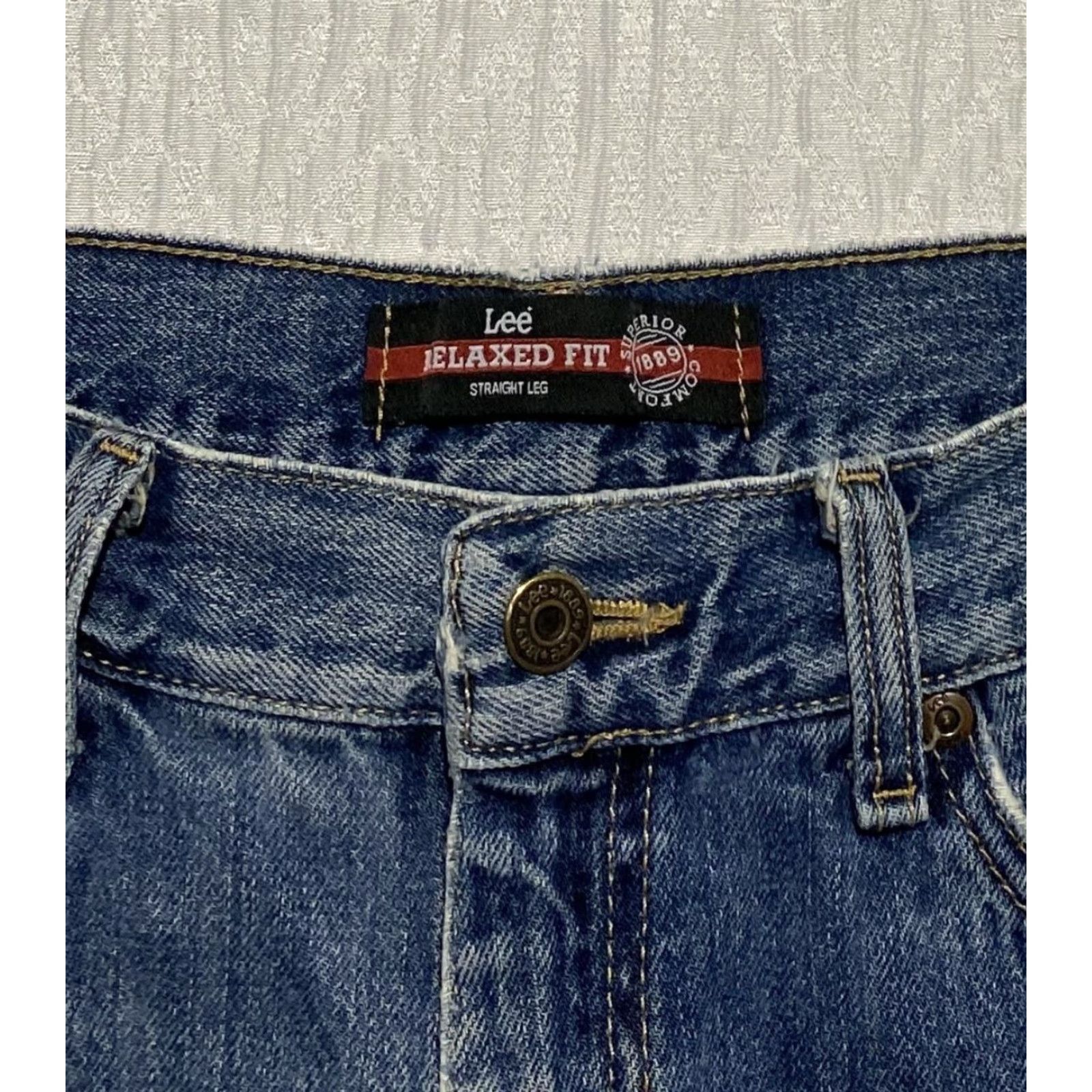 Lee Lee Relaxed Fit Jeans Mens 38x30 Blue 5-Pocket Denim 100% Cotton Straight Leg Size US 38 / EU 54 - 7 Thumbnail