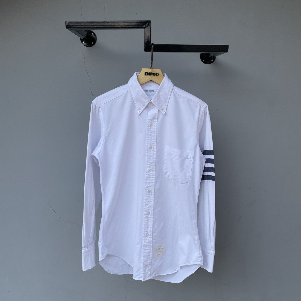 Thom Browne 4-Bar Stripe Longsleeves Shirt White