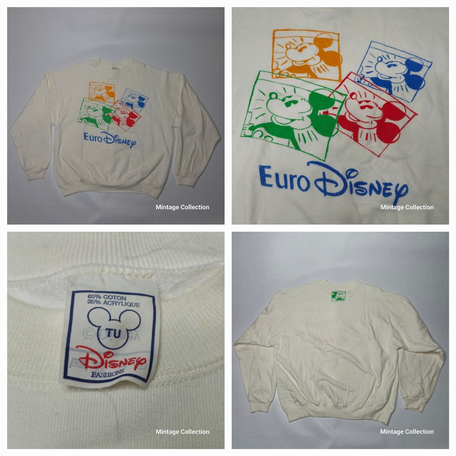 Disney VINTAGE Euro Disney Mickey Mouse Snapshot Sweatshirt L Size US L / EU 52-54 / 3 - 1 Thumbnail