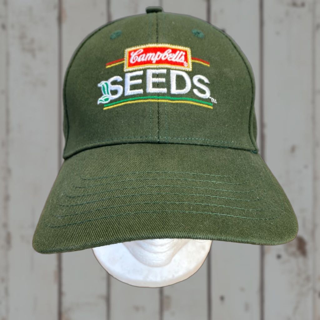 Vintage VINTAGE Campbell’s Seeds Brand Leather Strapback Dad Hat Green Legend FAST Size ONE SIZE - 1 Thumbnail