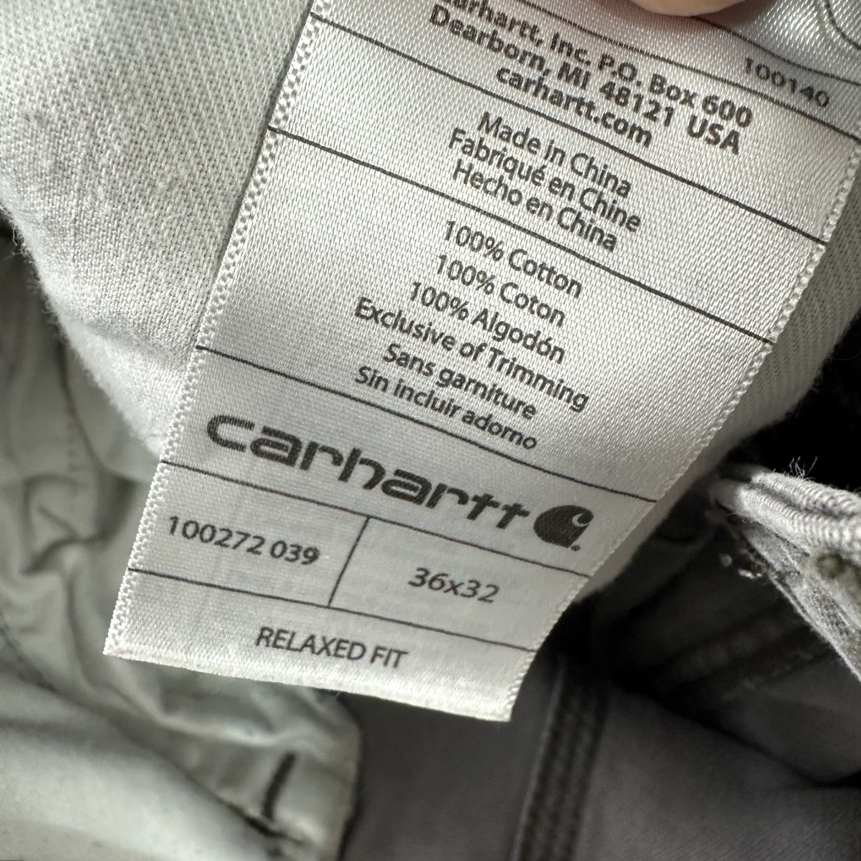 Carhartt Carhartt Cargo Pants Mens 36x32 Gray Workwear Casual Relaxed Fit Grunge Utility Pockets Solid Cotton Canvas Jeans Pants Mens Size US 36 / EU 52 - 3 Thumbnail