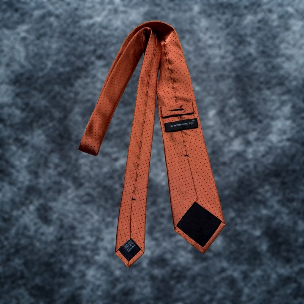 Vintage VINTAGE Massimo Bizzocchi Tie Men’s Orange Polka Dot 100% Silk Designer Made in Italy Size ONE SIZE - 1 Thumbnail