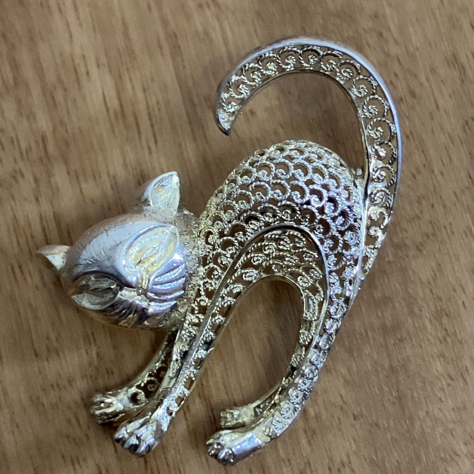 Other Vtg Scaredy Cat Sterling Silver Filigree Brooch Pin Germany Size ONE SIZE - 17 Thumbnail